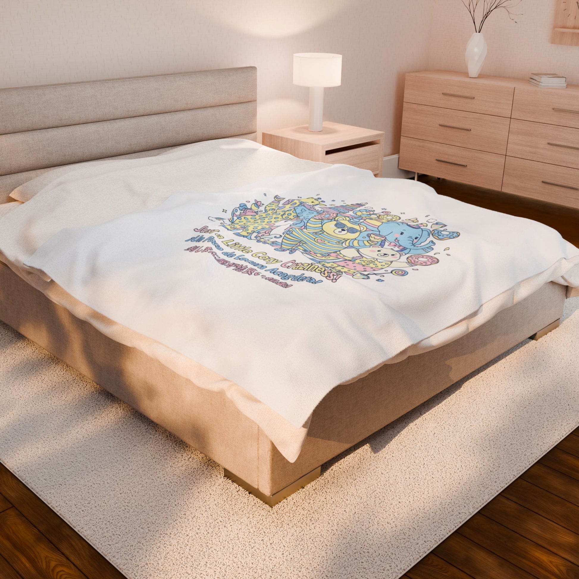 Cozy Cute Chaos Velveteen Plush Blanket | mildly unhinged, whimsical weird