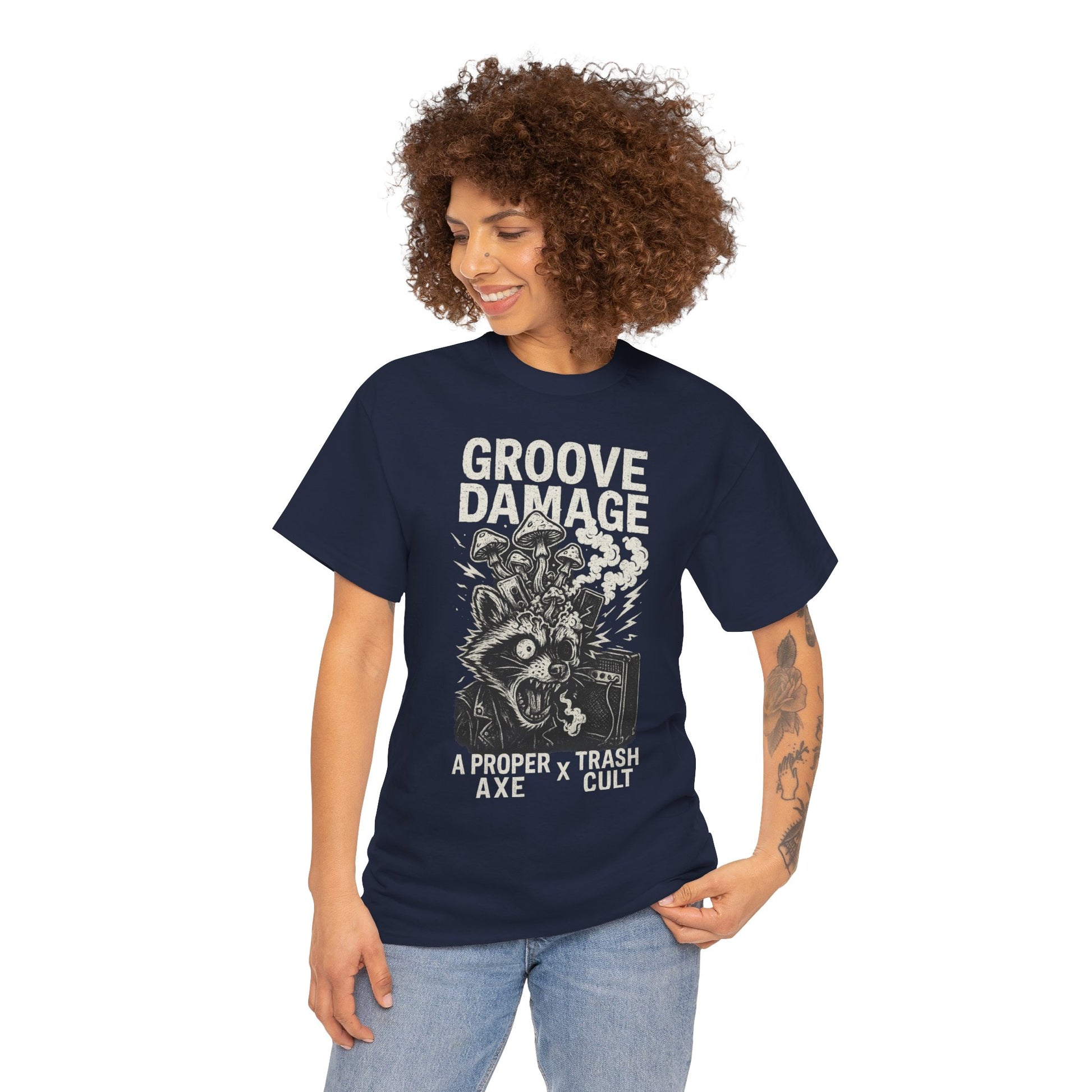 Groove Damage T-Shirt – A Proper Axe x Trash Cult Collab – Stoner Groove Punk Shirt