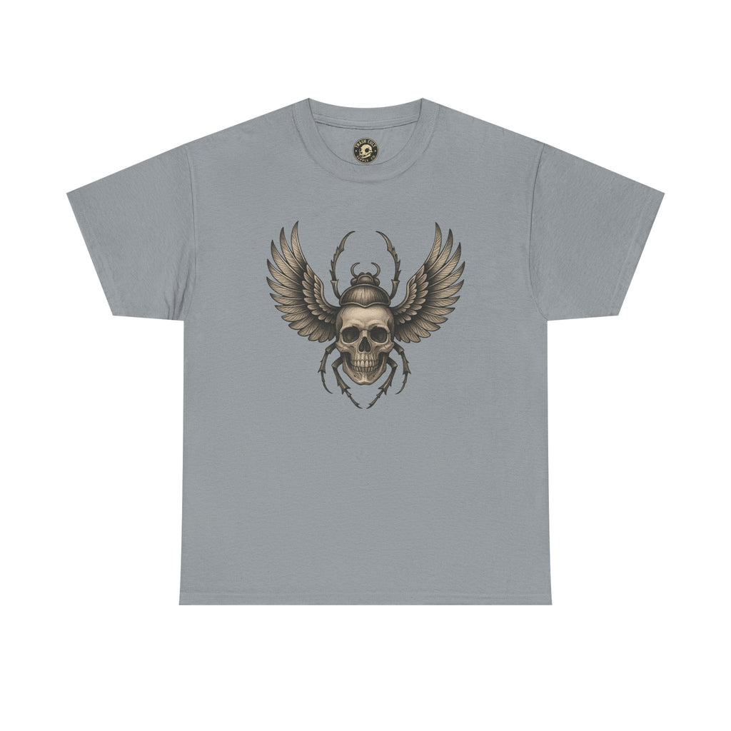 Winged Skull Scarab Shirt – Dark Gothic Beetle Graphic Tee – Gildan 5000 Unisex