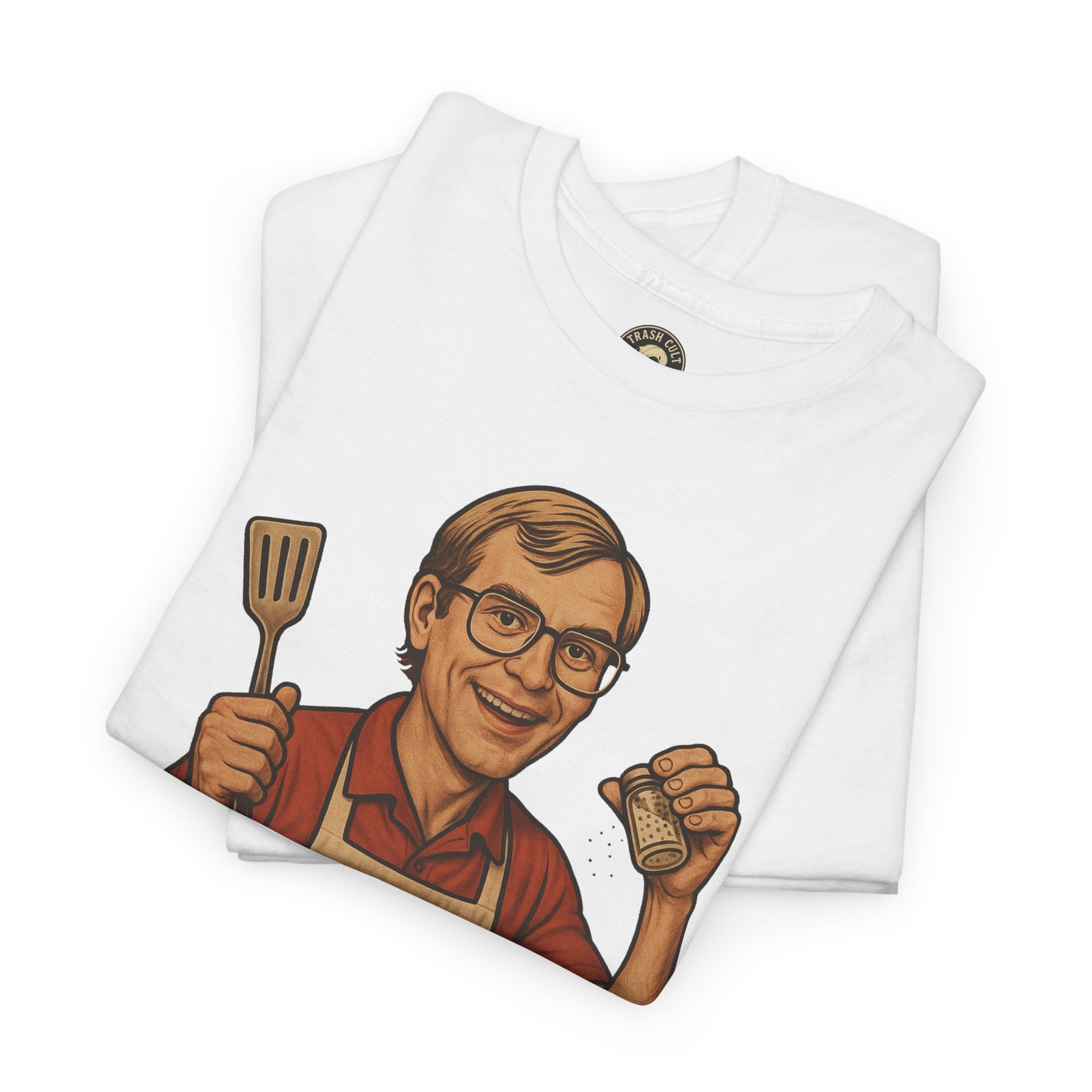 Kiss the Cook Dark Humor Chef Shirt – Creepy Retro Kitchen Parody