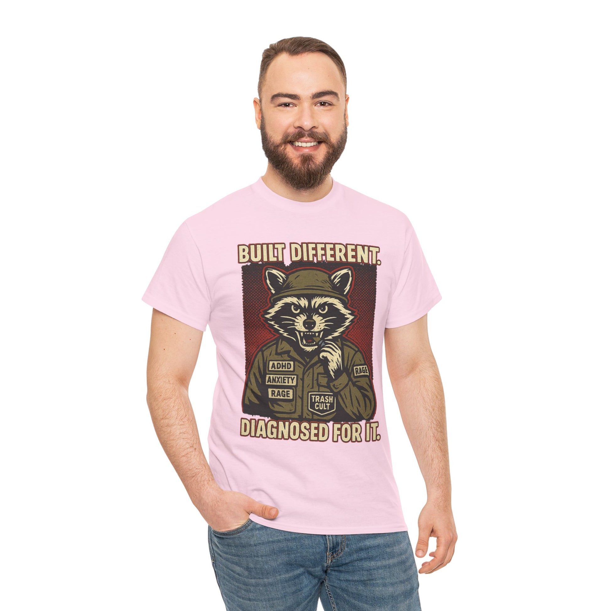 Built Different Diagnosed For It Military Raccoon Shirt – Gildan 5000