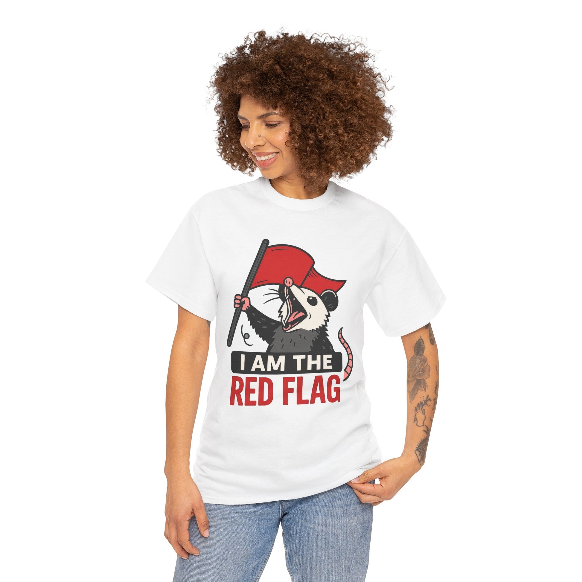 T-Shirt — "I Am The Red Flag" Possum Graphic Tee