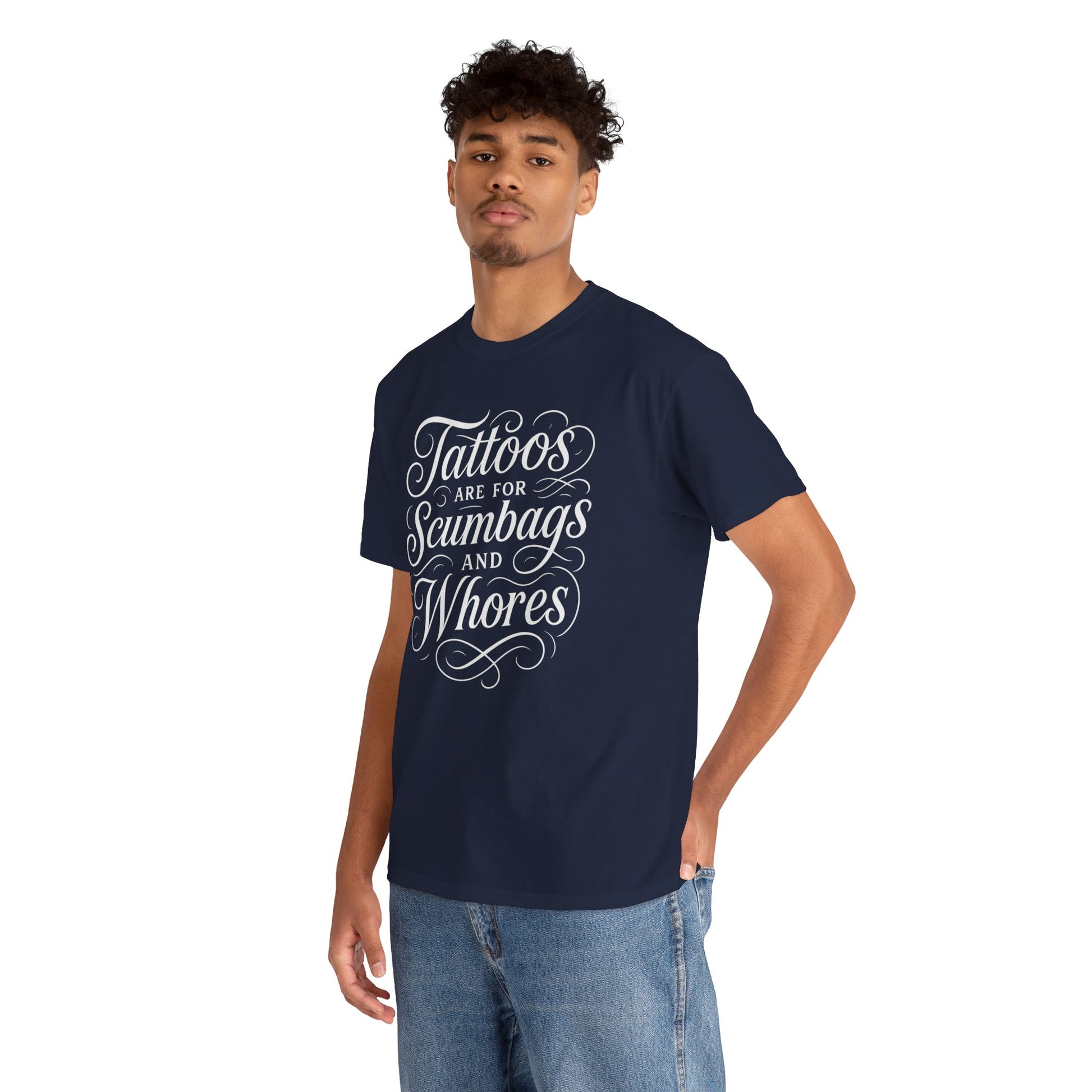 Casual Graphic Tee - "Tattoos Are for Scumbags and Whores" - Edgy Streetwear, Gift for Tattoo Lovers, Fun Unisex Fashion, Unique [...]