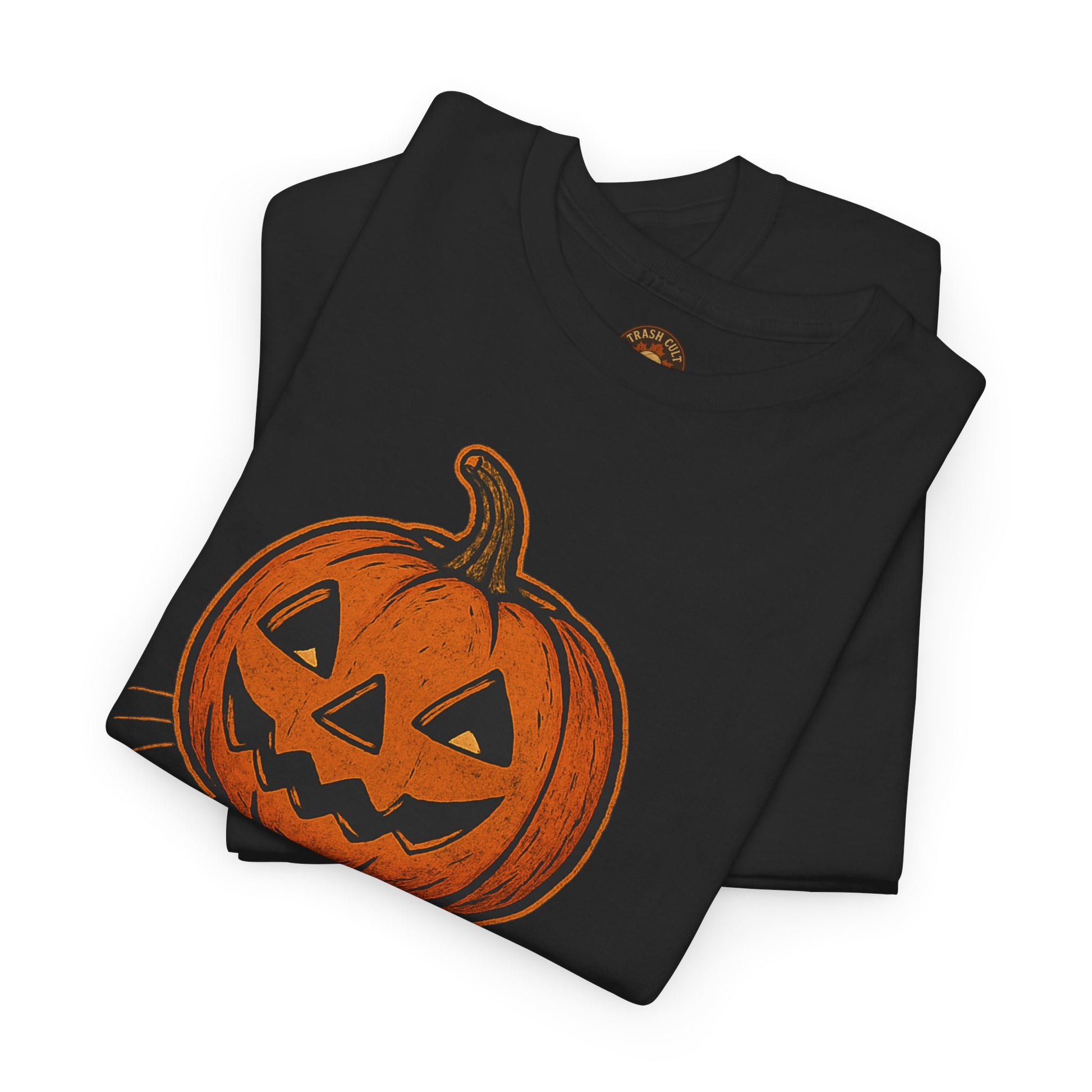 Black Cat Pumpkin Head Halloween T-Shirt – Jack O’Lantern Cat Design