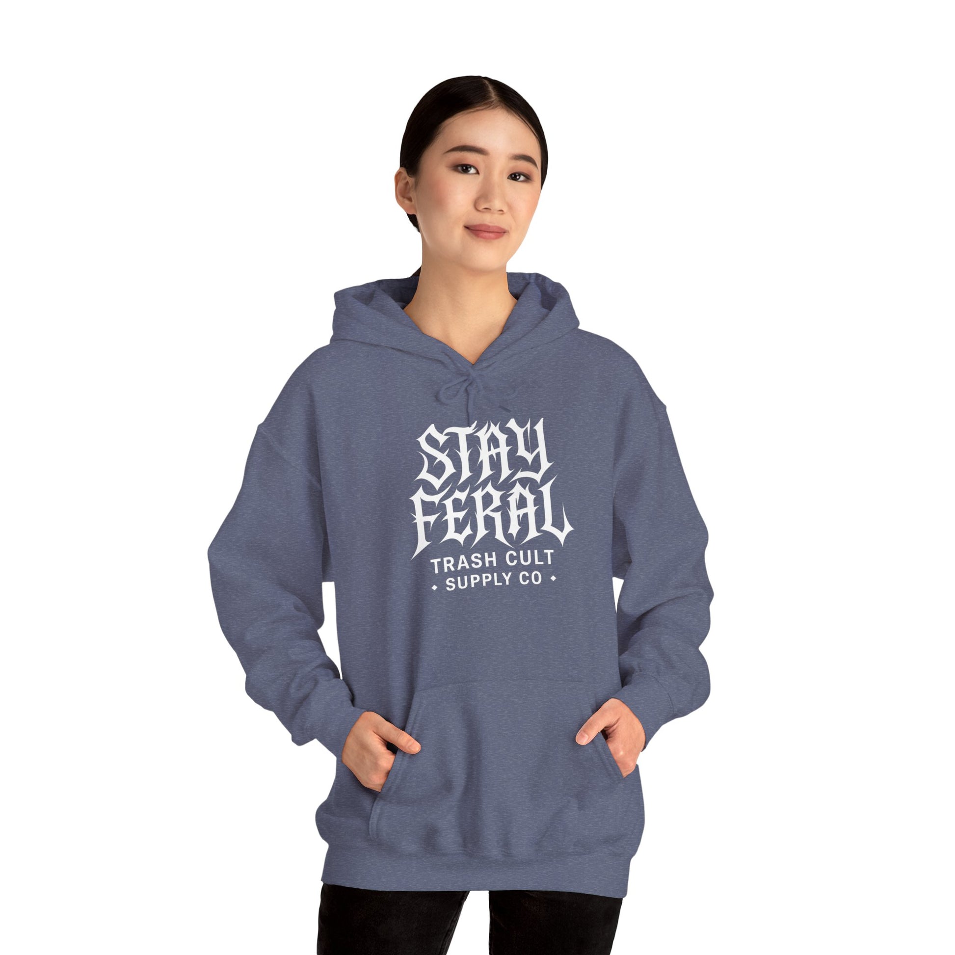 Stay Feral Gothic Hoodie – Trash Cult Supply Co Unisex Pullover