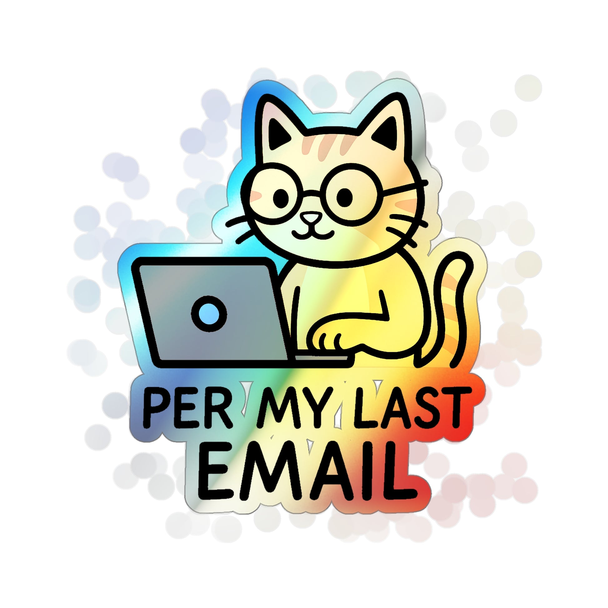Holographic Cat Stickers, Fun Decals for Laptops, Water Bottles, Skateboards, Cute Gifts for Cat Lovers, Funny Email Stickers
