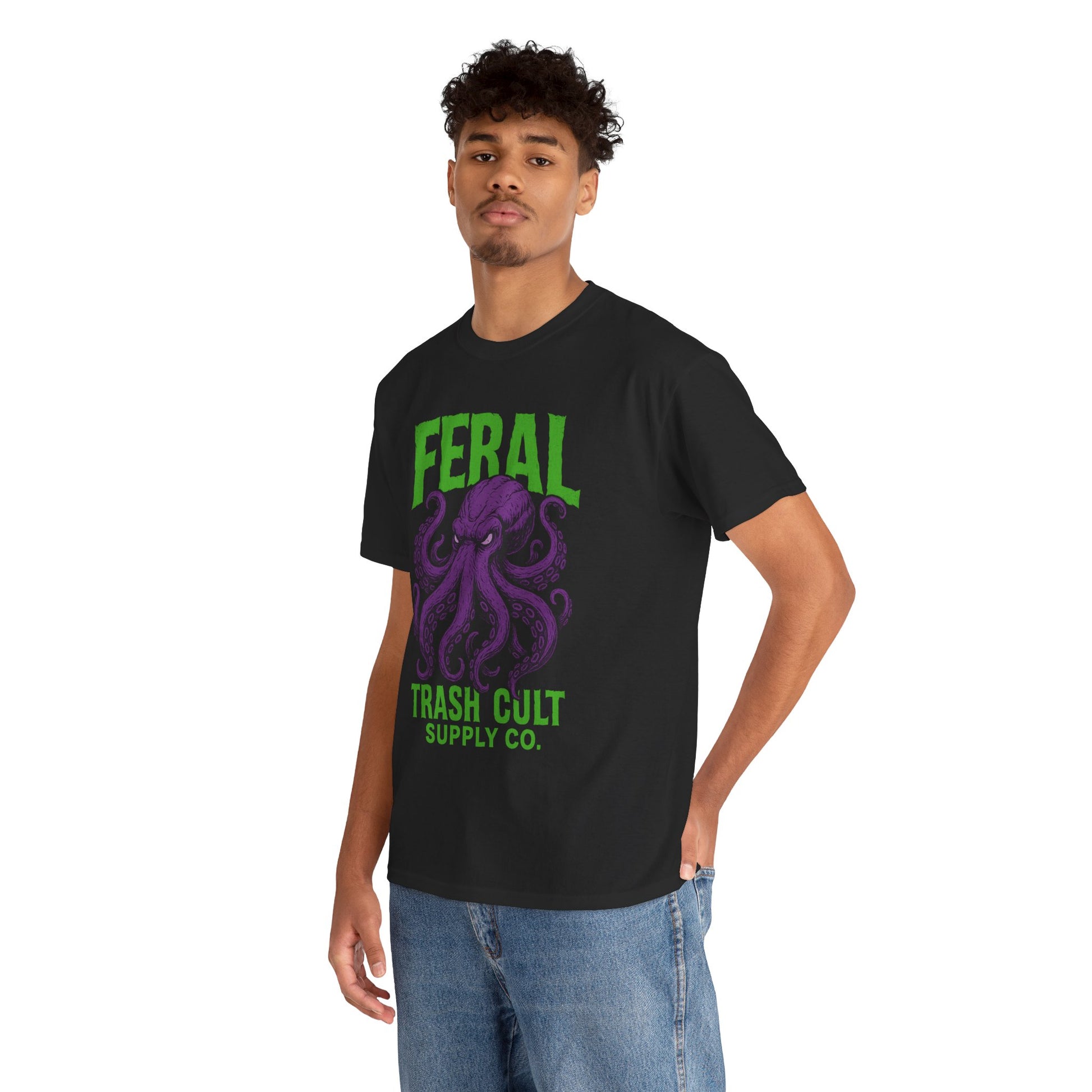 FERAL Octopus Tee – Trash Cult Supply Co. | Bold Purple Tentacle Streetwear
