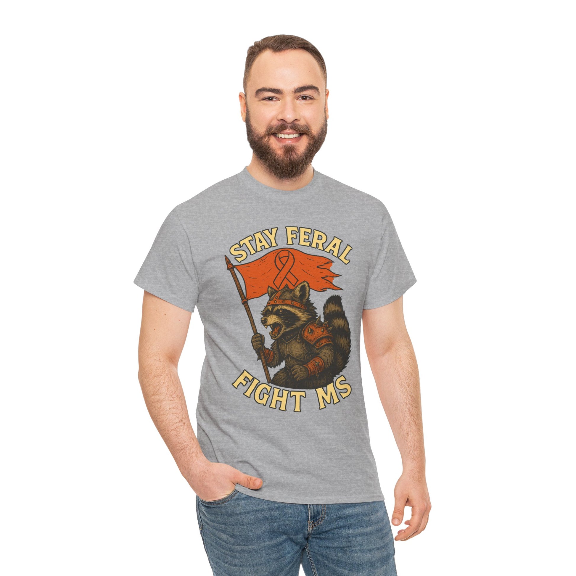 Stay Feral Fight MS Raccoon warrior shirt