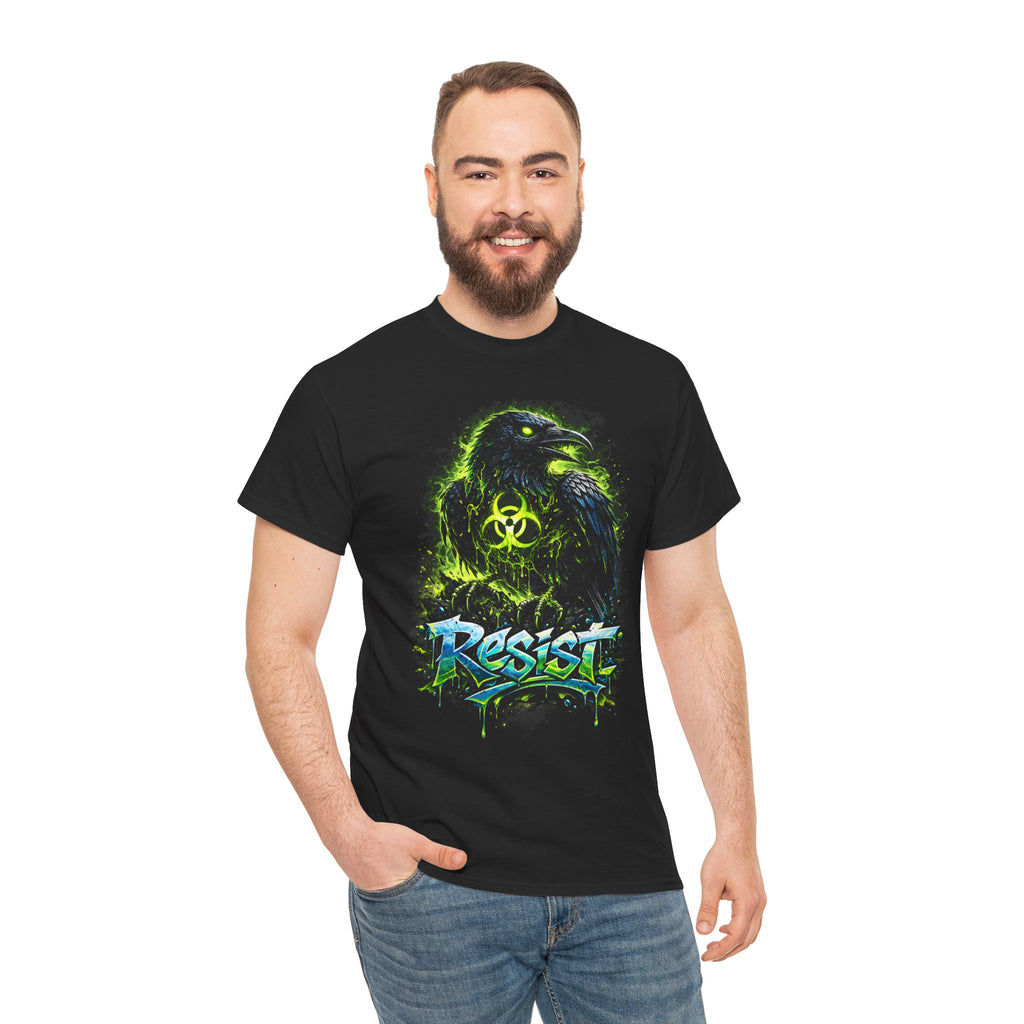 Resist Raven T-Shirt — Biohazard Neon Graphic Tee