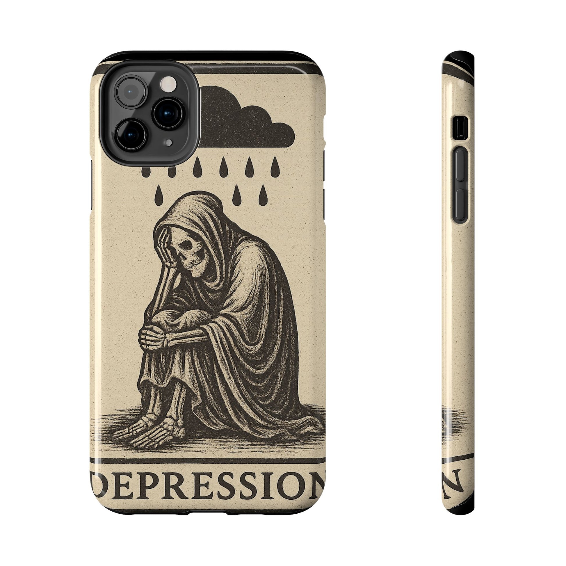 Dark Humor Phone Case, Goth iPhone Cover, Macabre Gift, Depression Art Case, Unique Phone Protector
