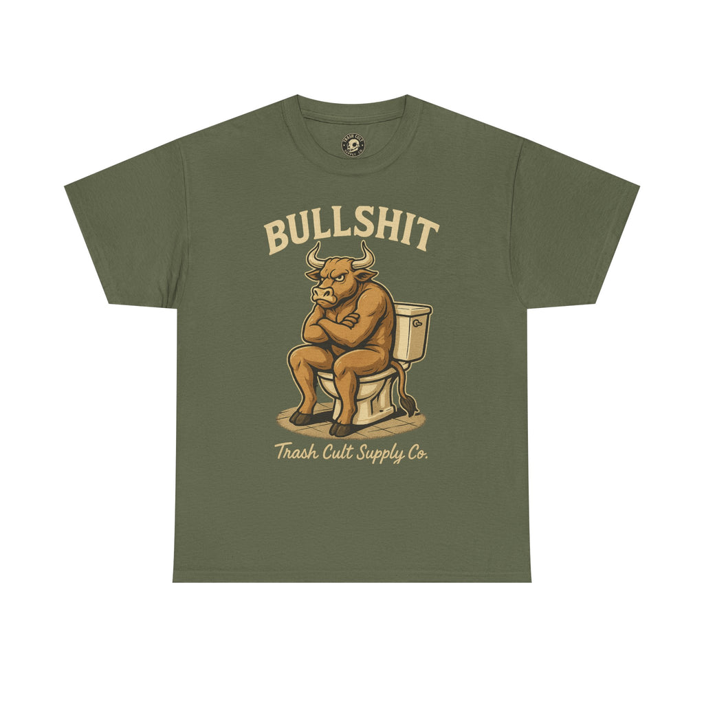 “BULLSHIT” Angry Bull Toilet Tee – Trash Cult Supply Co. | Gildan 5000 T-Shirt