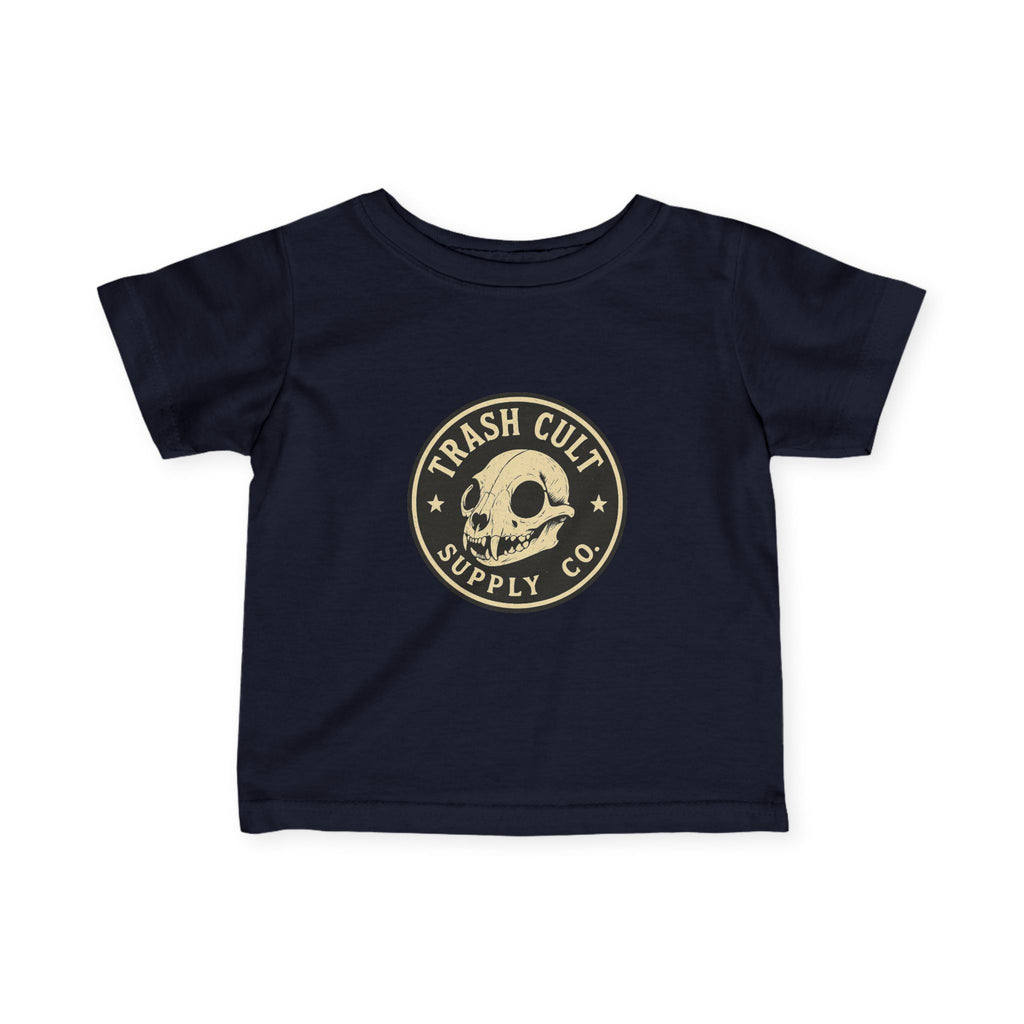 Trash Cult Skull Infant Tee, Baby T-Shirt, Unisex Baby Top, Cute Skull Baby Clothes, Edgy Infant Apparel, Trendy Newborn Gift