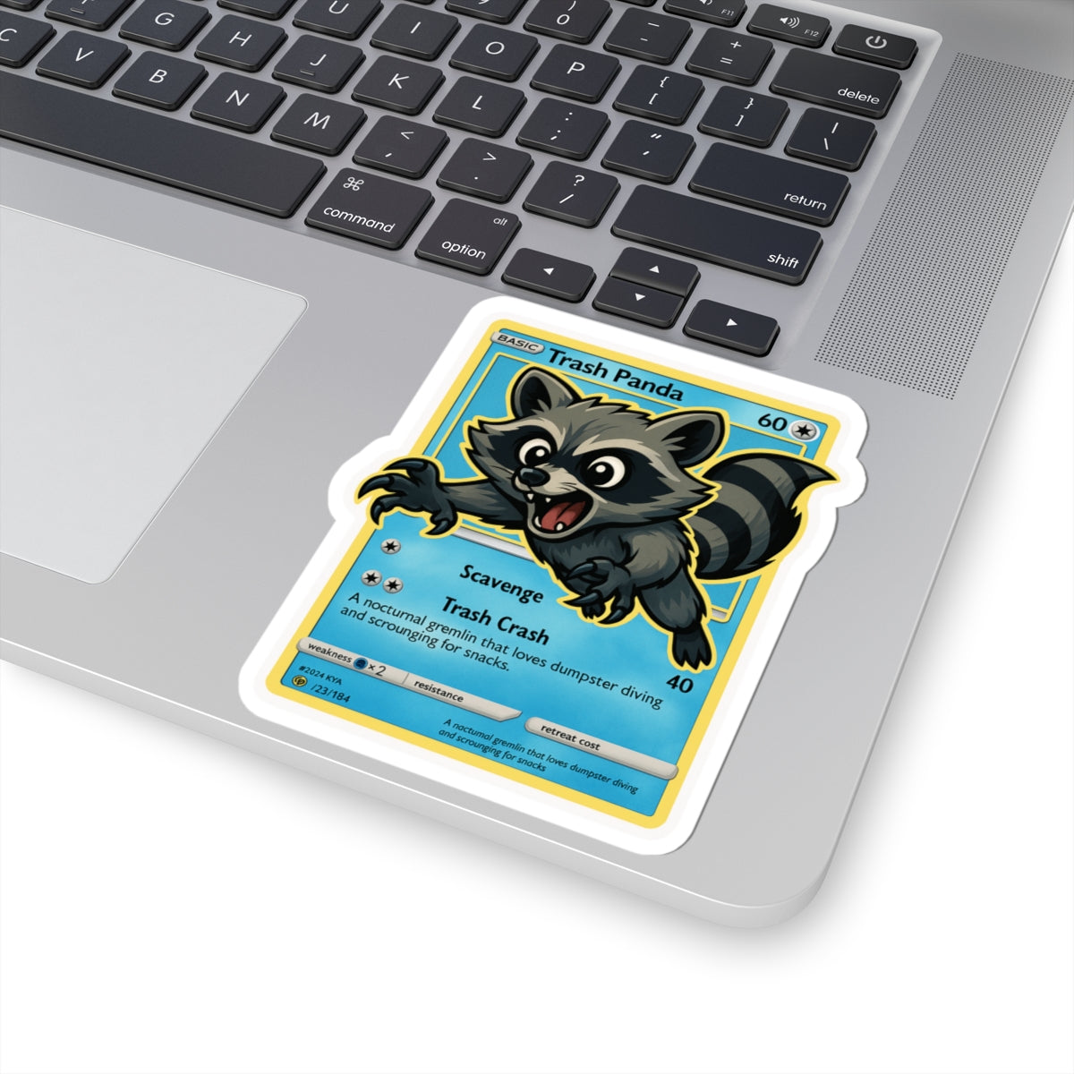 Trash Panda  Parody Sticker – Cute Kiss Cut Raccoon Card Decal, Funny Dumpster Gremlin Sticker