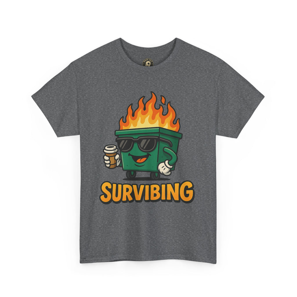 Surviving Coffee Vibes Unisex Heavy Cotton Tee, Perfect for Coffee Lovers, Funny Gift for Friends, Casual Wear, Everyday Mood T-Shirt