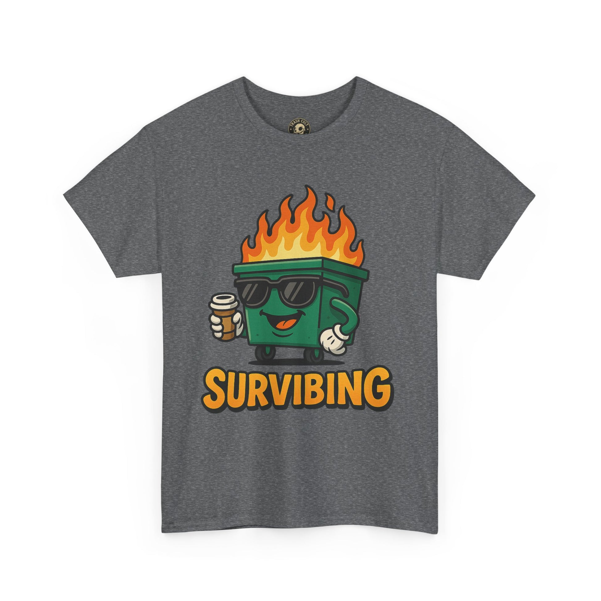 Surviving Coffee Vibes Unisex Heavy Cotton Tee, Perfect for Coffee Lovers, Funny Gift for Friends, Casual Wear, Everyday Mood T-Shirt