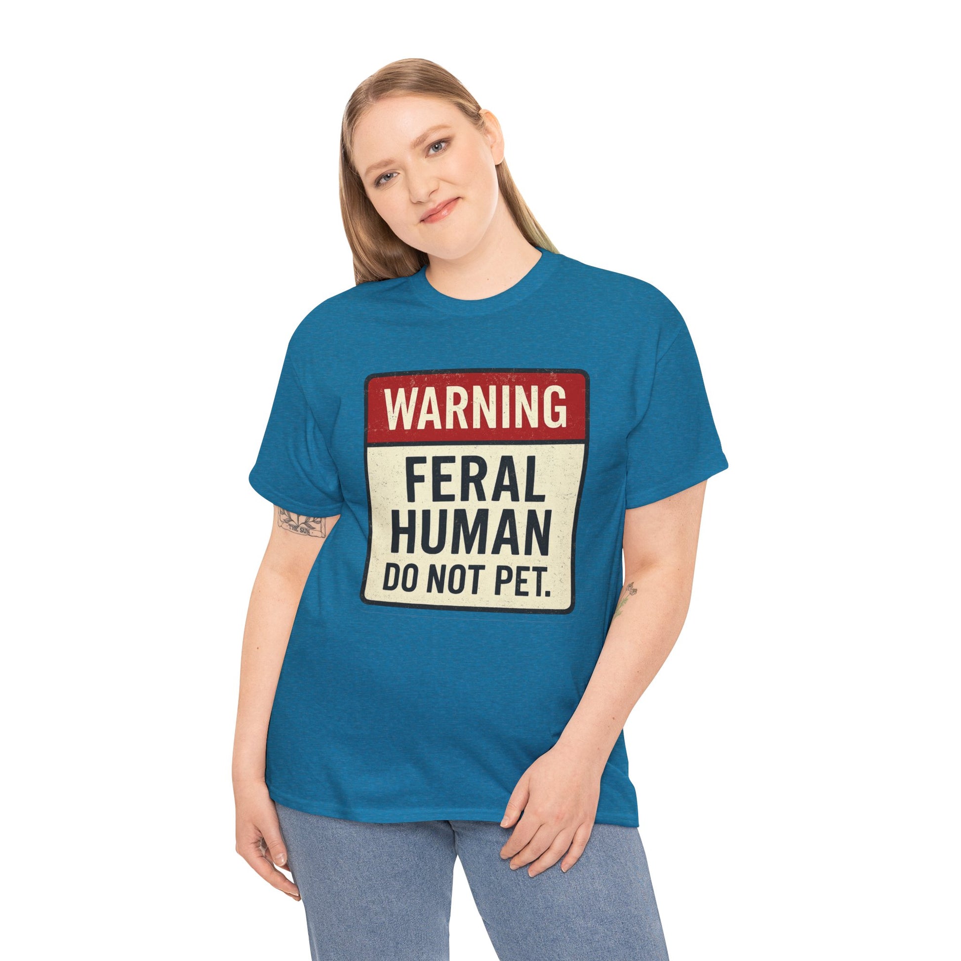 Warning Feral Human Tee: Unisex Humorous Cotton Shirt, Gift for Animal Lovers, Funny Tee, Unique Statement Apparel, Casual Wear, [...]
