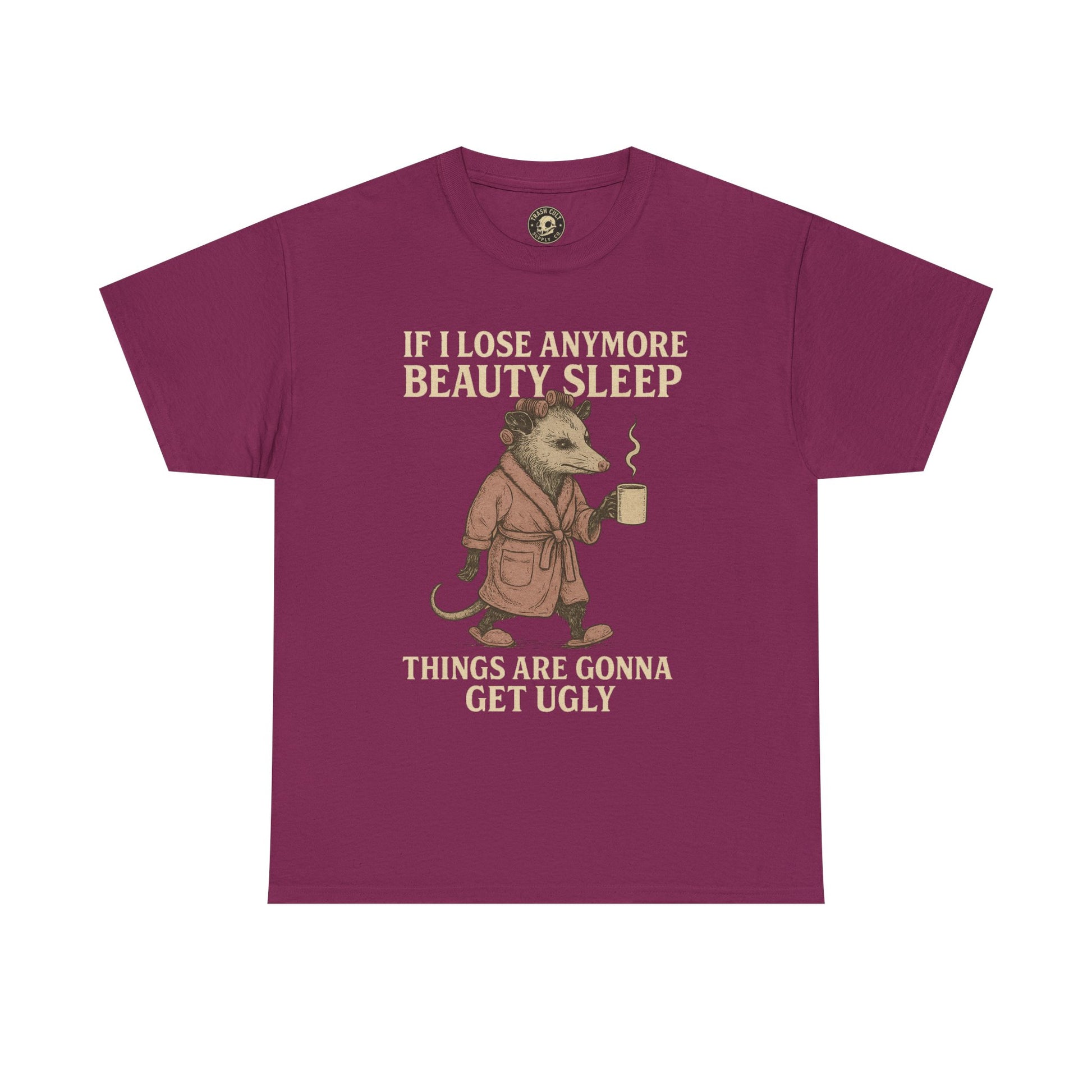 Funny Unisex Heavy Cotton Tee - "If I Lose Anymore Beauty Sleep, Things Are Gonna Get Ugly" - Gift, Sleepwear, Humor, Casual Wear, [...]