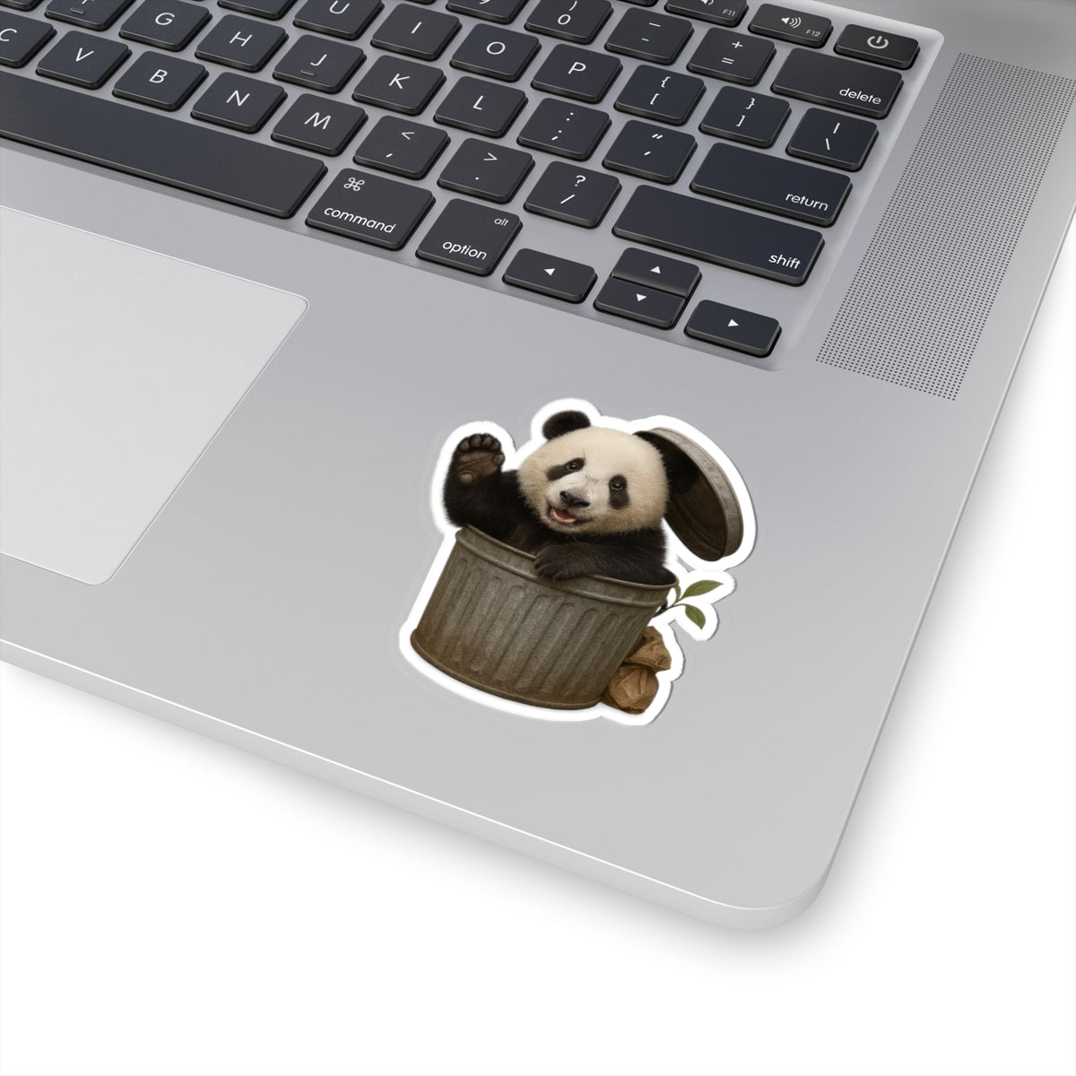 Cute Panda Trash Can Kiss-Cut Stickers, Animal Lover Decor, Fun Laptop Stickers, Cute Planner Stickers, Gift for Kids