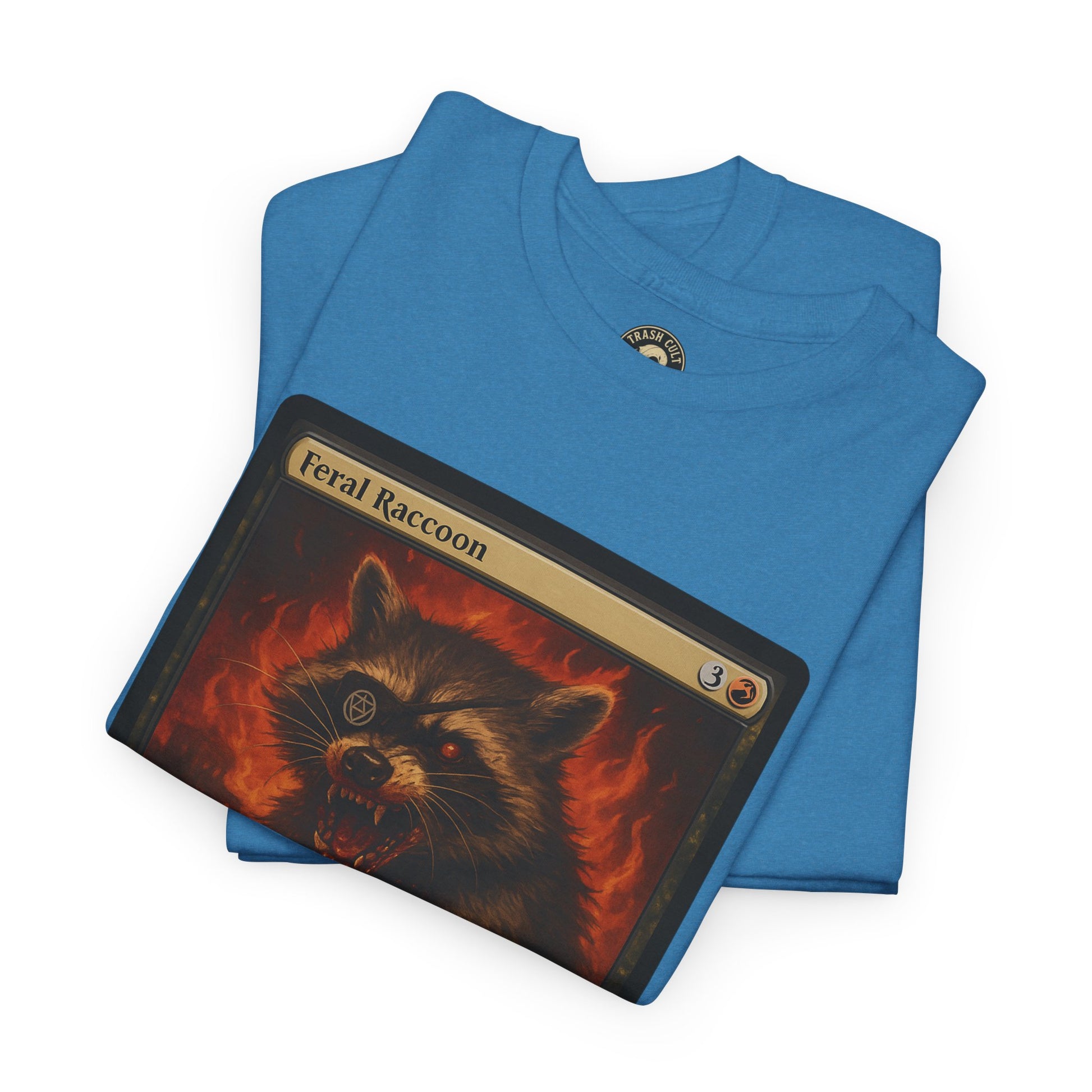Feral Raccoon Magic Card Shirt – MTG-Inspired Beast Rogue Tee, Trash Cult Creature Card, Gildan 5000 Unisex T-Shirt