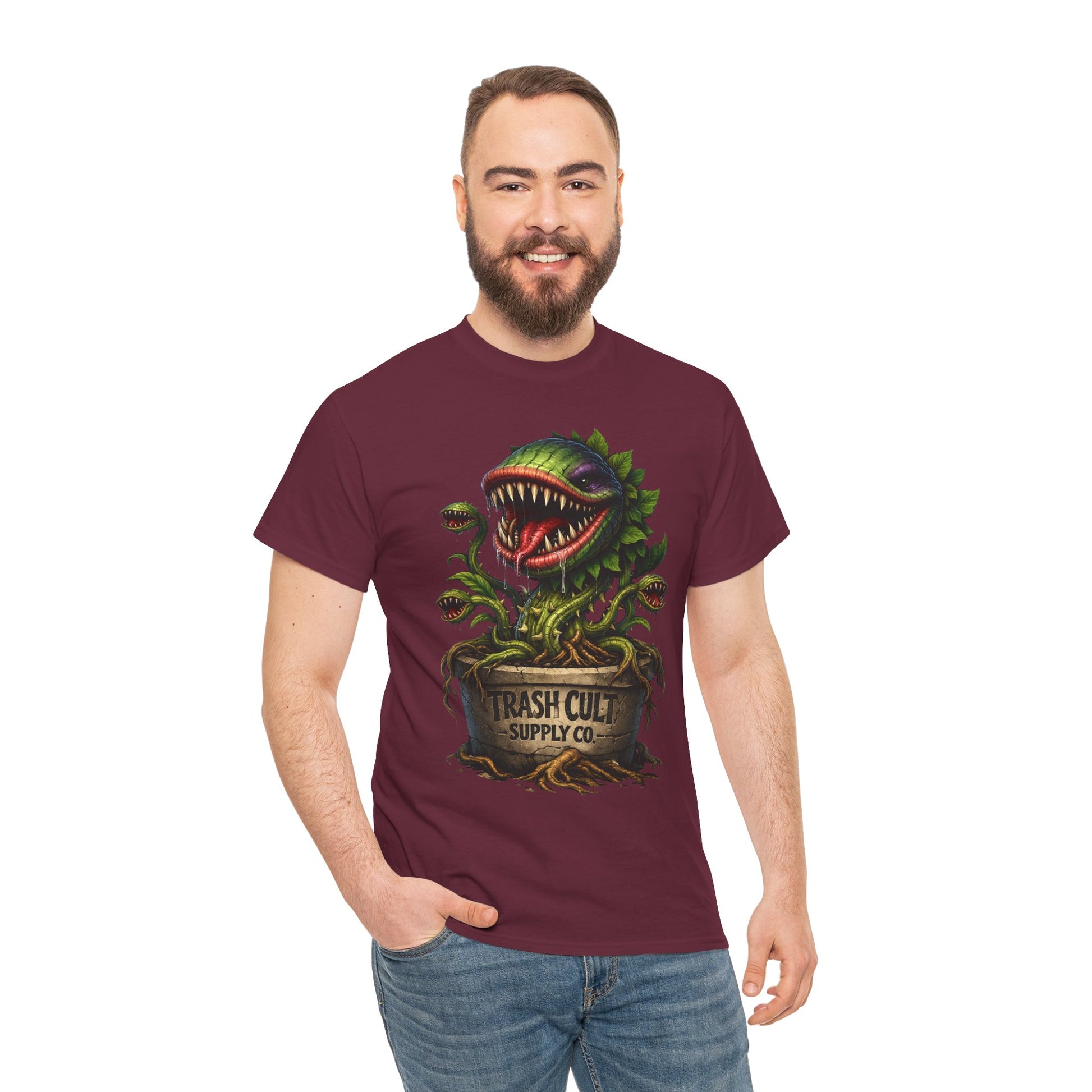 Carnivorous Plant Graphic Tee — "Trash Cult Supply Co." Potted Monster Shirt