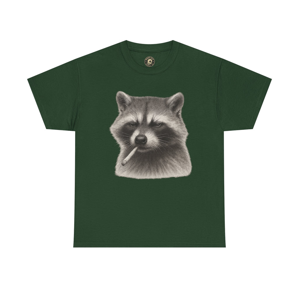 Dirty Harry Raccoon Halftone Shirt – Soft Grit Aesthetic, Smoking Trash Panda Graphic Tee