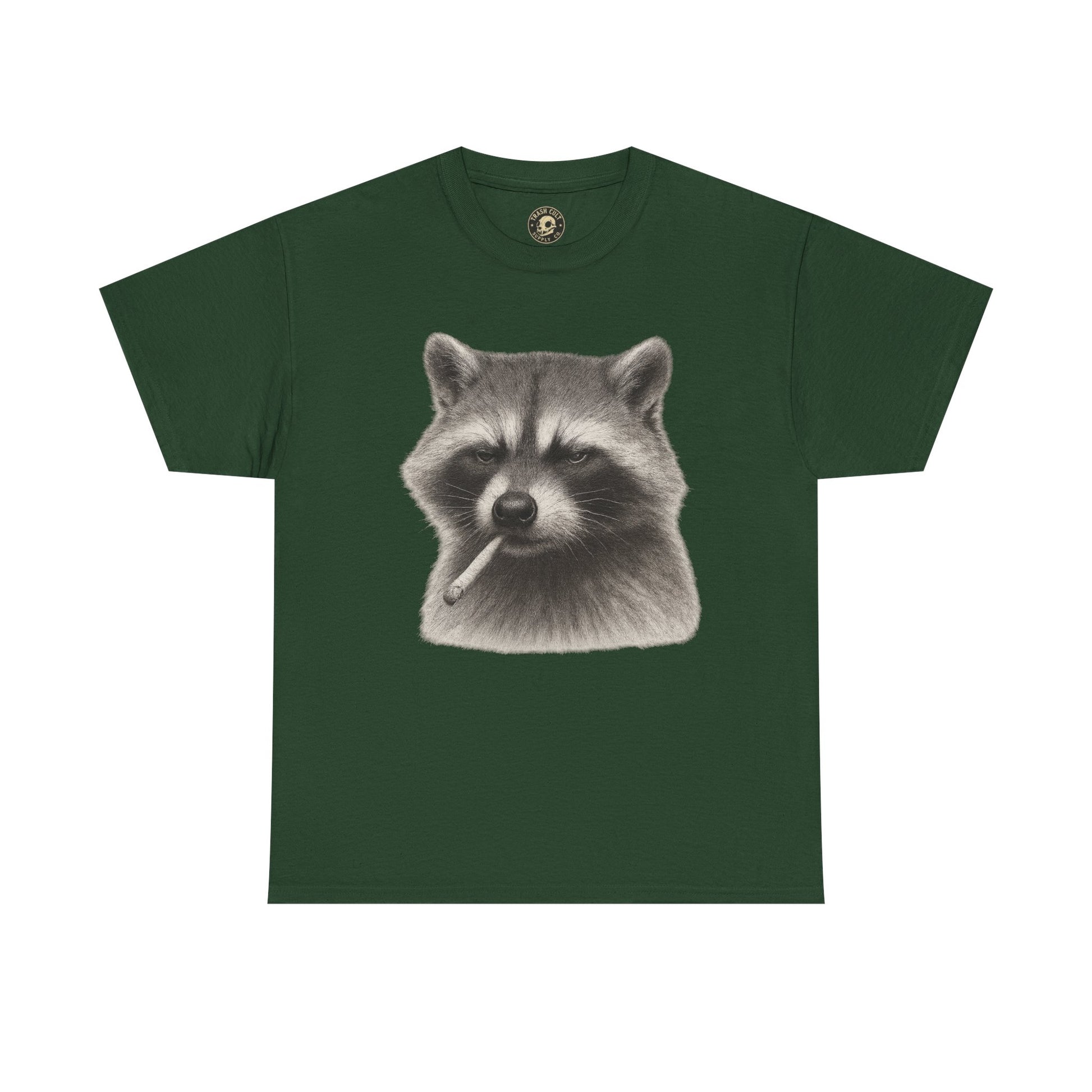 Dirty Harry Raccoon Halftone Shirt – Soft Grit Aesthetic, Smoking Trash Panda Graphic Tee