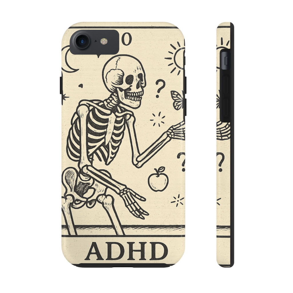 Skeleton ADHD Phone Cases, Unique Phone Cover, Funny ADHD Gift, Quirky Skeleton Design, Cool Accessories for Everyone