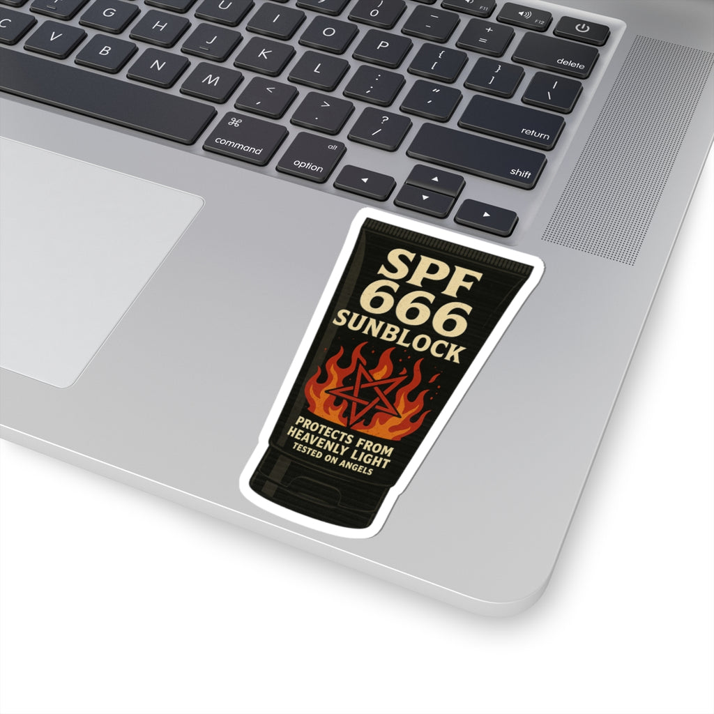 SPF 666 Sunblock Sticker – Demonic Summer Kiss Cut Decal