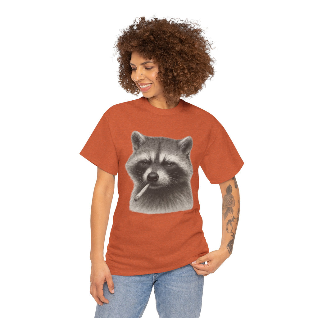 Dirty Harry Raccoon Halftone Shirt – Soft Grit Aesthetic, Smoking Trash Panda Graphic Tee