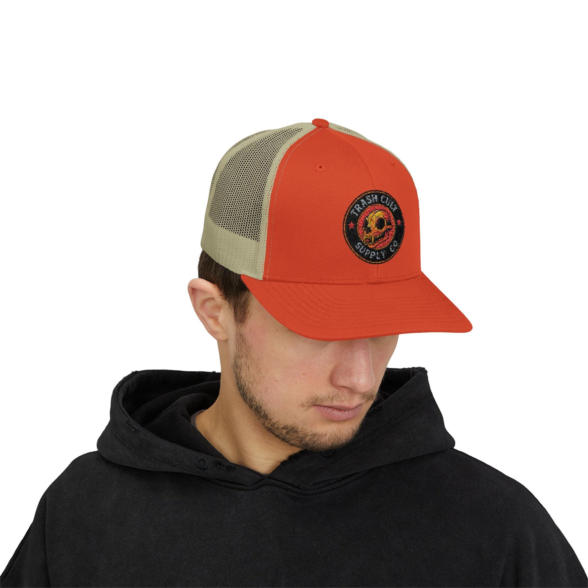 Trash Cult Supply Co. Trucker Hat – Embroidered Logo Snapback Cap