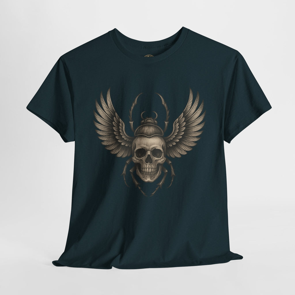 Winged Skull Scarab Shirt – Dark Gothic Beetle Graphic Tee – Gildan 5000 Unisex