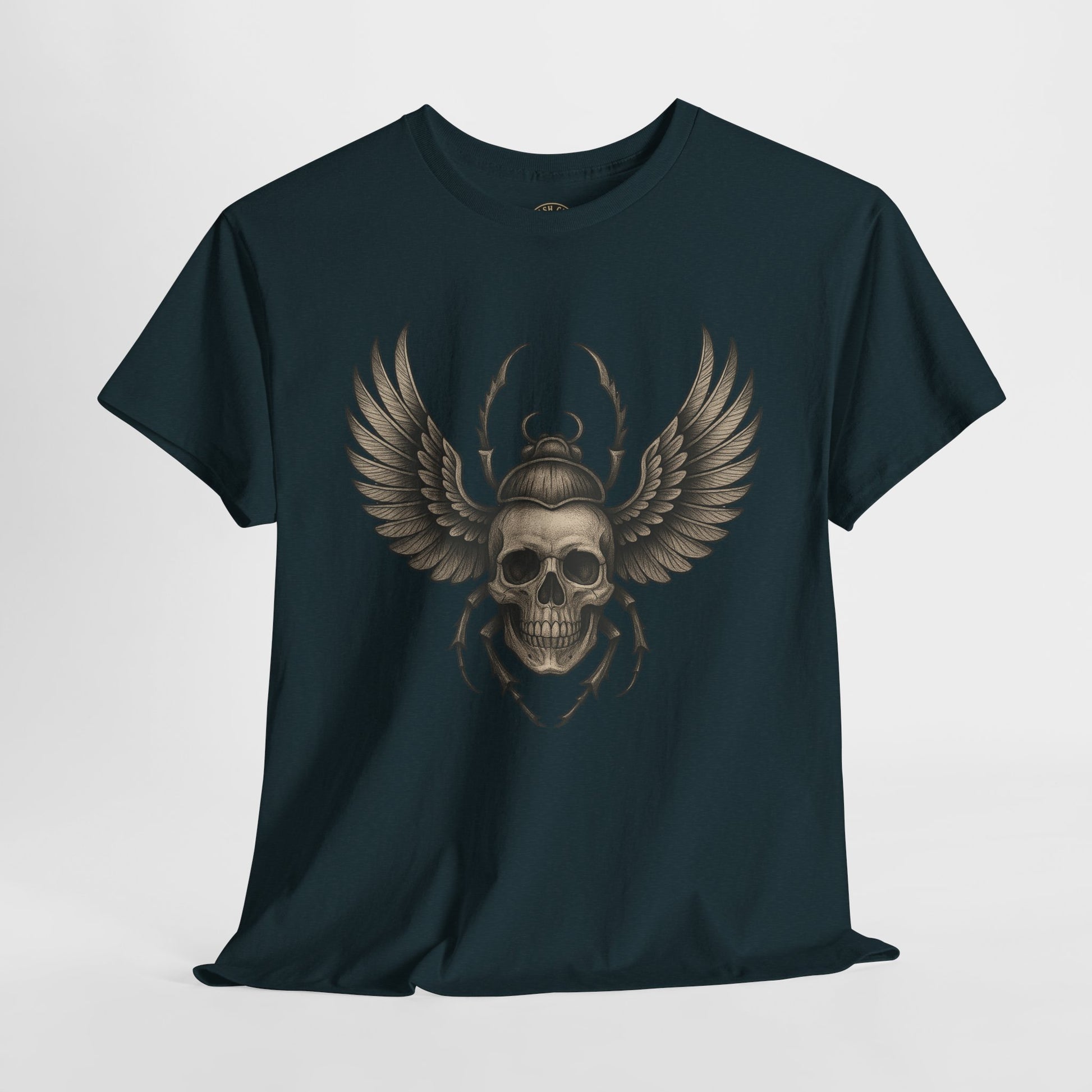 Winged Skull Scarab Shirt – Dark Gothic Beetle Graphic Tee – Gildan 5000 Unisex