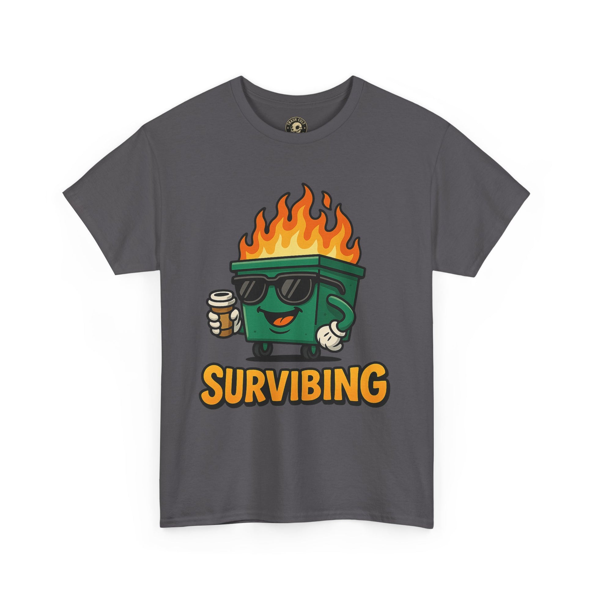 Surviving Coffee Vibes Unisex Heavy Cotton Tee, Perfect for Coffee Lovers, Funny Gift for Friends, Casual Wear, Everyday Mood T-Shirt
