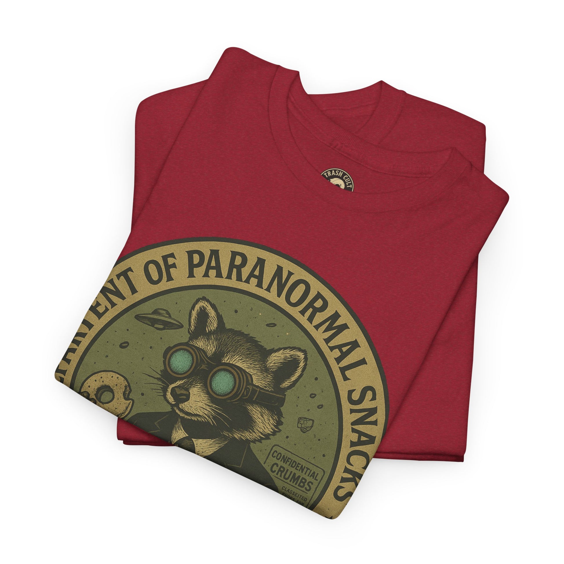 Department of Paranormal Snacks Shirt – Trash Cult Supply Co – Vintage Cryptid Division Tee – Gildan 5000