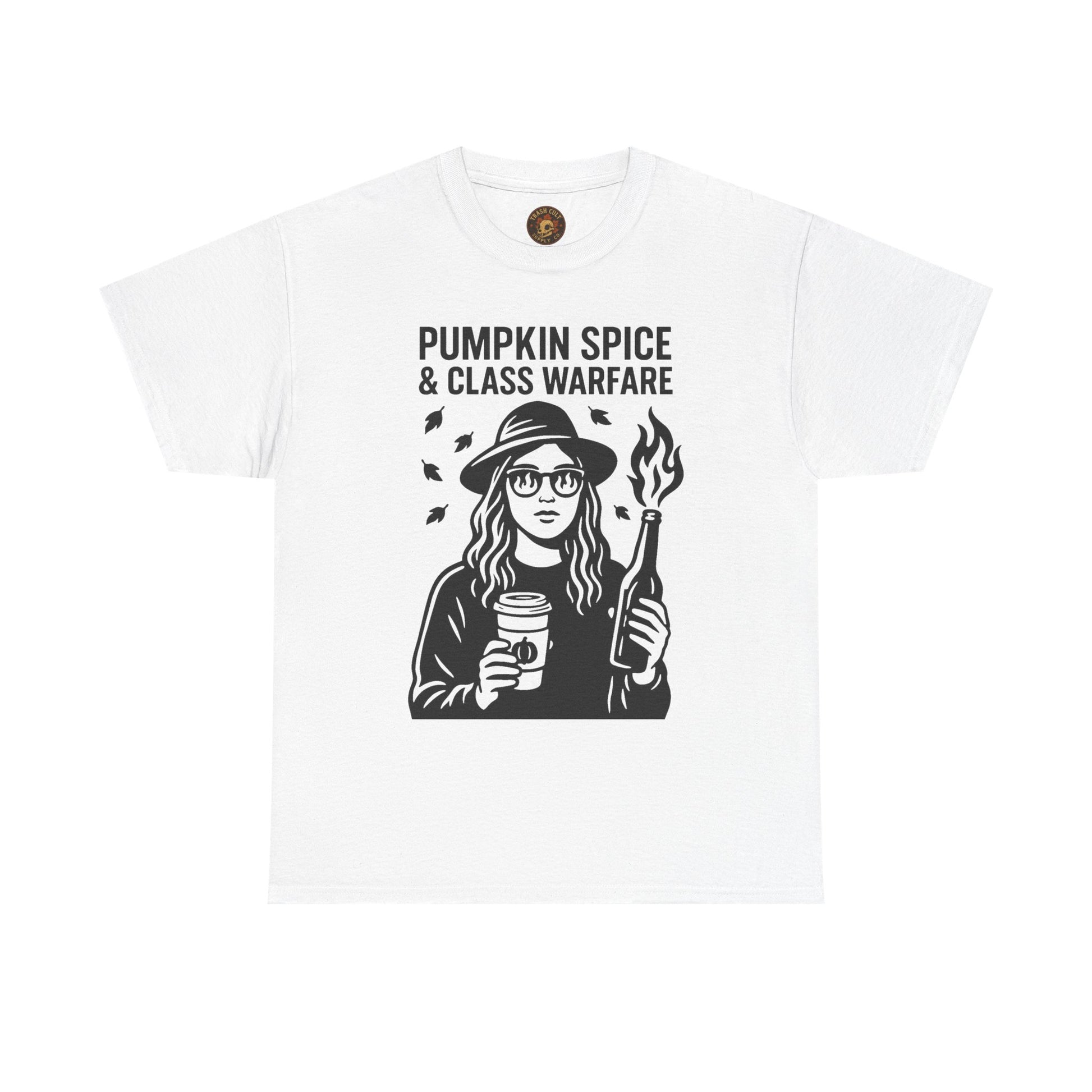 Pumpkin Spice & Class Warfare Shirt – Fall Riot Girl Graphic Tee – Fall of Humanity Collection – Trash Cult Supply Co.