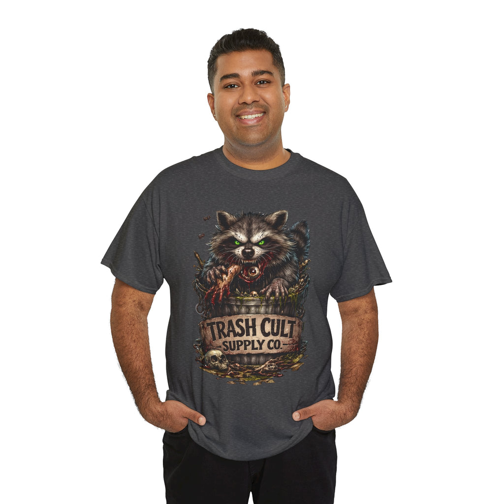 Raccoon 'Trash Cult Supply Co.' Graphic Tee — Vintage Grunge Animal Streetwear