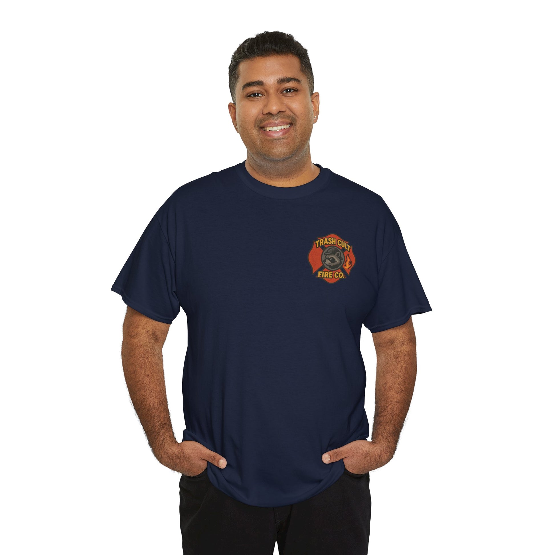 Trash Cult Fire Co. Unisex Tee - Quirky Raccoon Design, Fun Gift, Casual Wear, Firefighter Humor, Unique Apparel