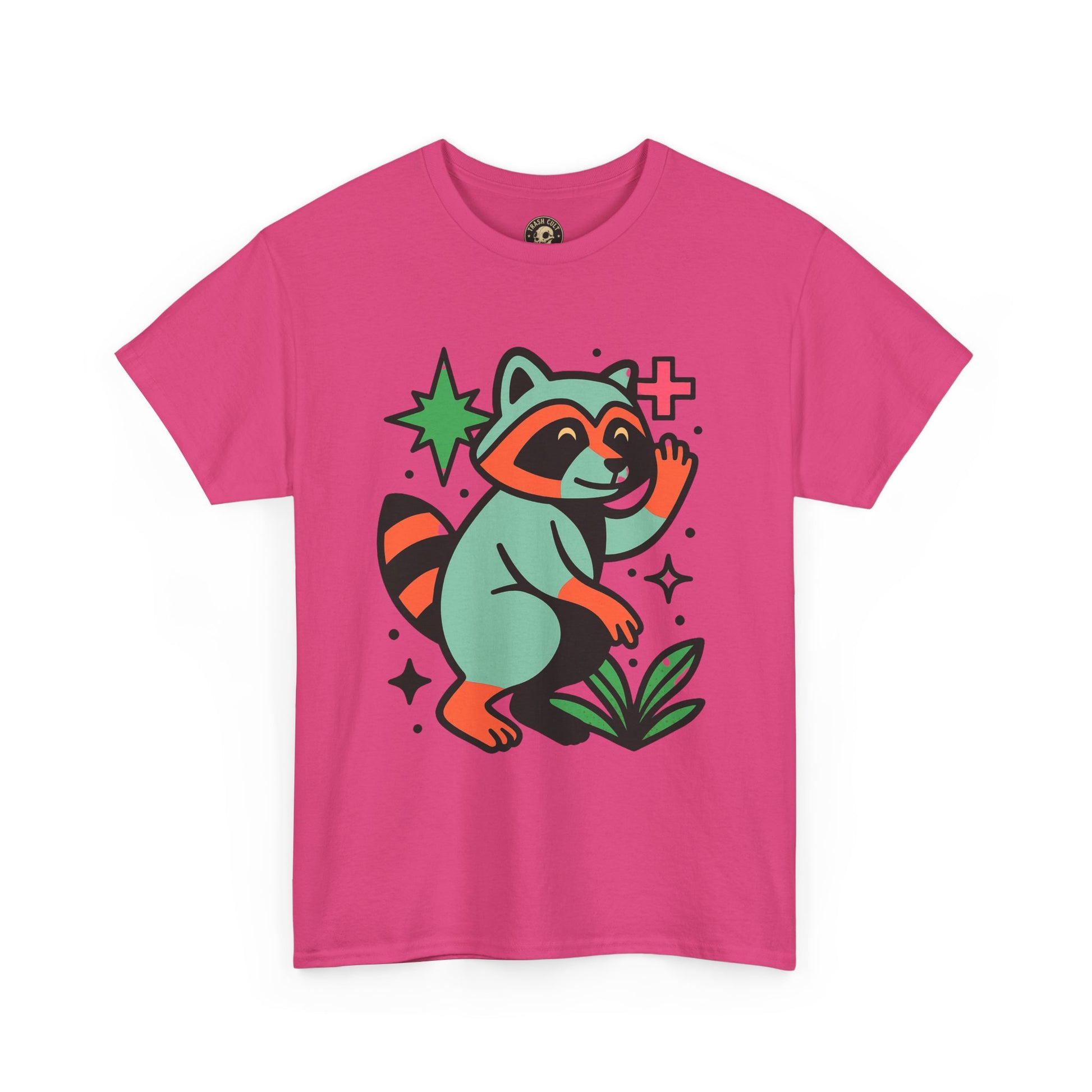 Playful Raccoon Unisex Heavy Cotton Tee | Cute Animal Shirt for Nature Lovers, Graphic Tee, Gift for Kids, Casual Wear, Eco-Friendly