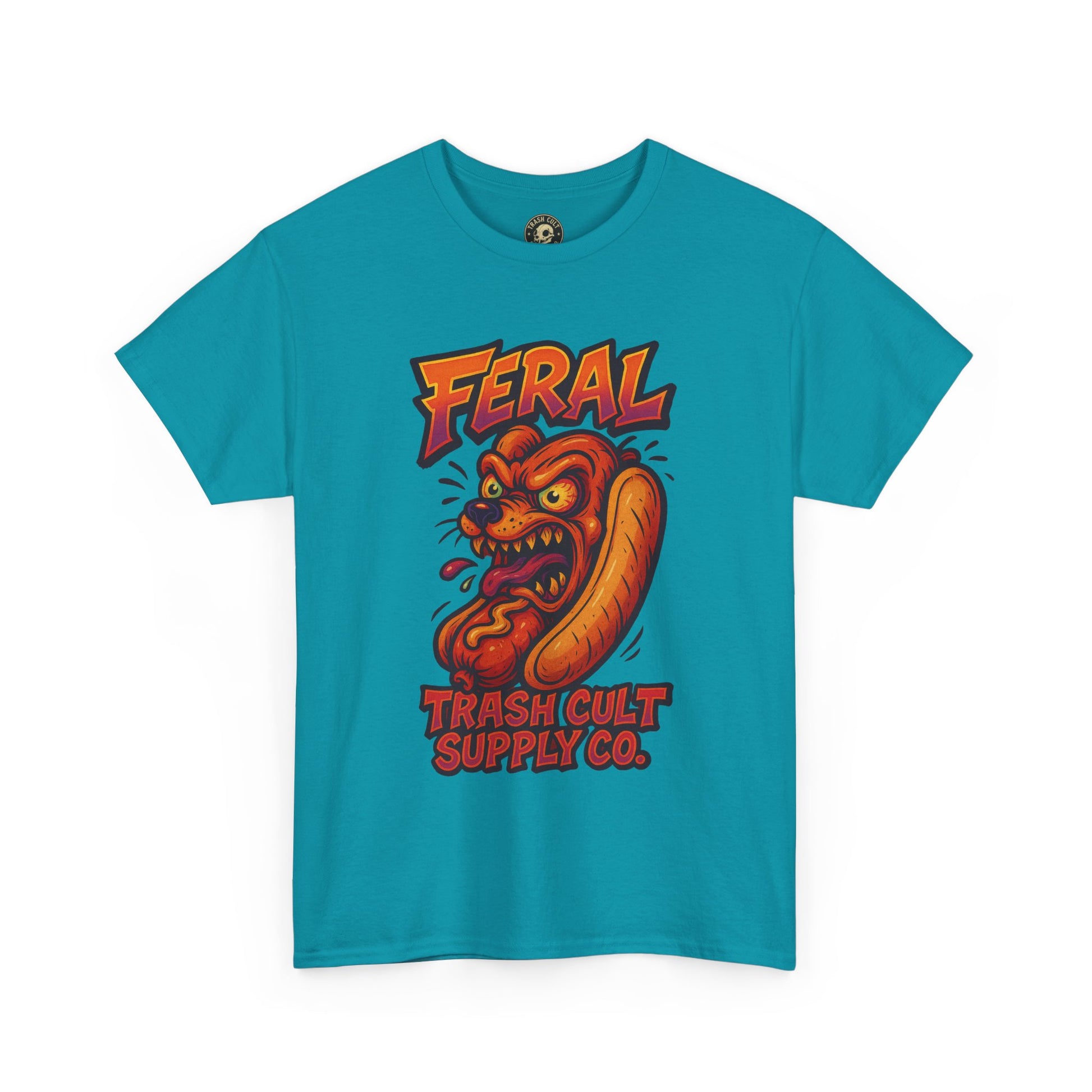 Feral Hot Dog Shirt – Bold Trashcore Art Tee | Trash Cult Supply Co | Gildan 5000 Unisex Fit