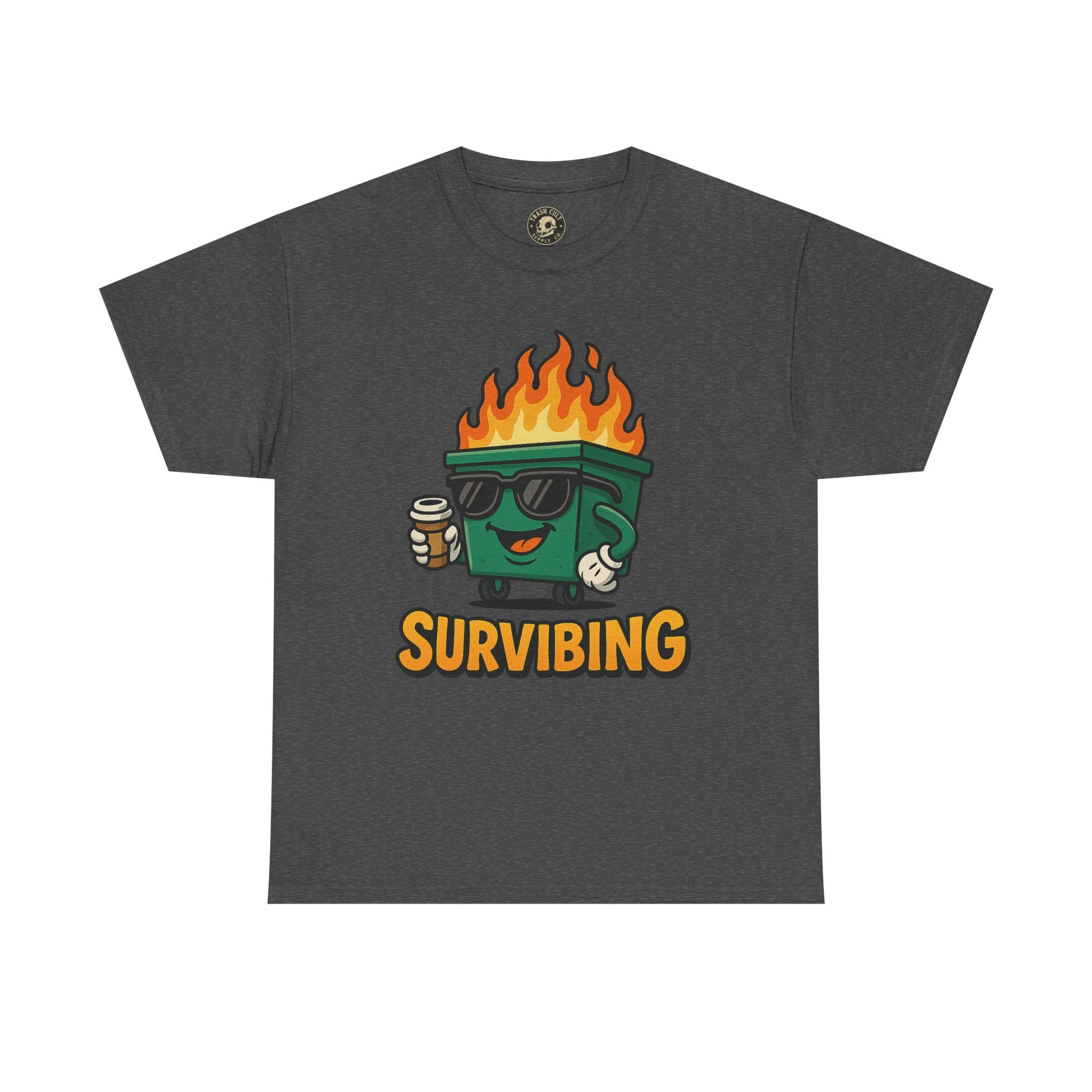 Surviving Coffee Vibes Unisex Heavy Cotton Tee, Perfect for Coffee Lovers, Funny Gift for Friends, Casual Wear, Everyday Mood T-Shirt