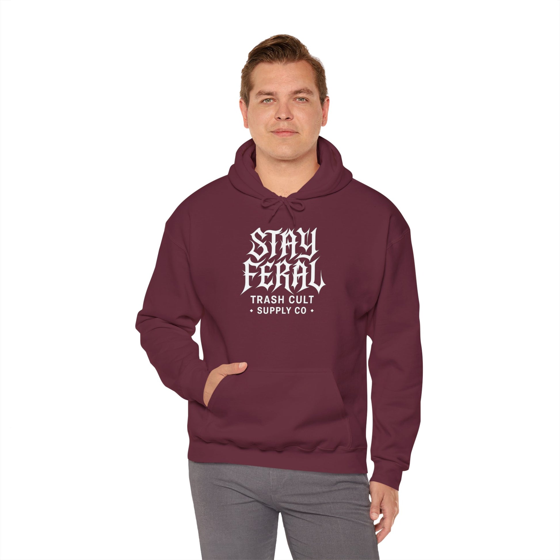 Stay Feral Gothic Hoodie – Trash Cult Supply Co Unisex Pullover