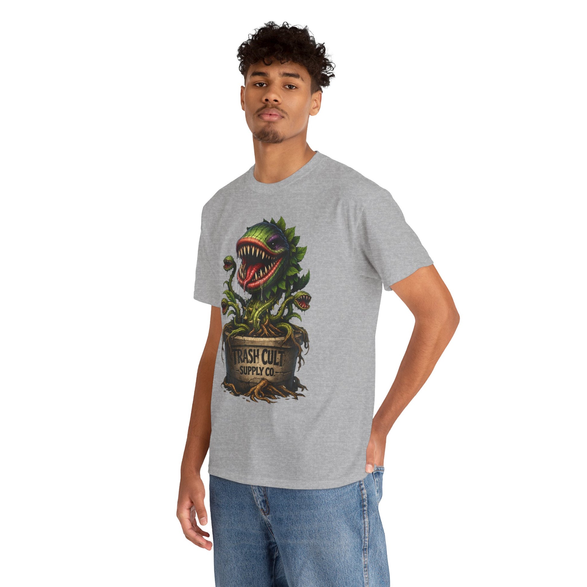 Carnivorous Plant Graphic Tee — "Trash Cult Supply Co." Potted Monster Shirt
