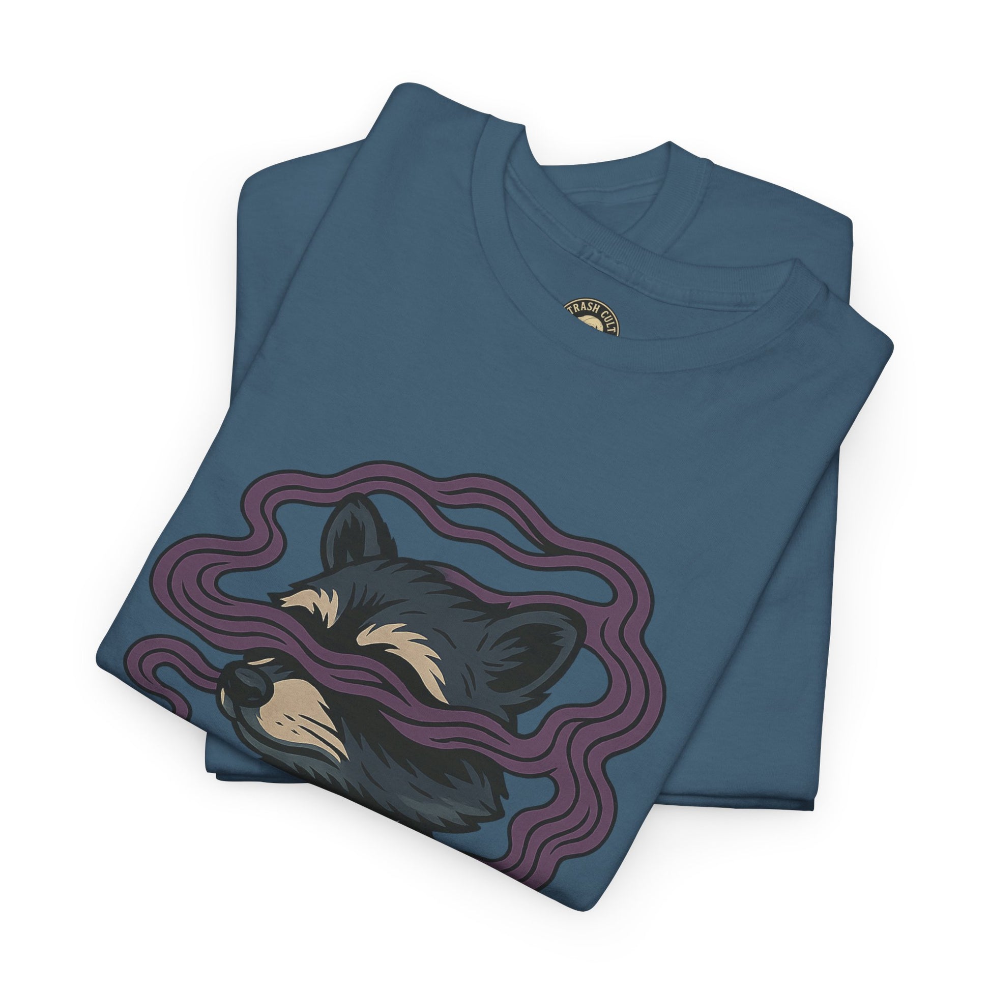 Suited Raccoon Smoke Design – Trash Cult Supply Co | Bold Graffiti Tattoo Tee