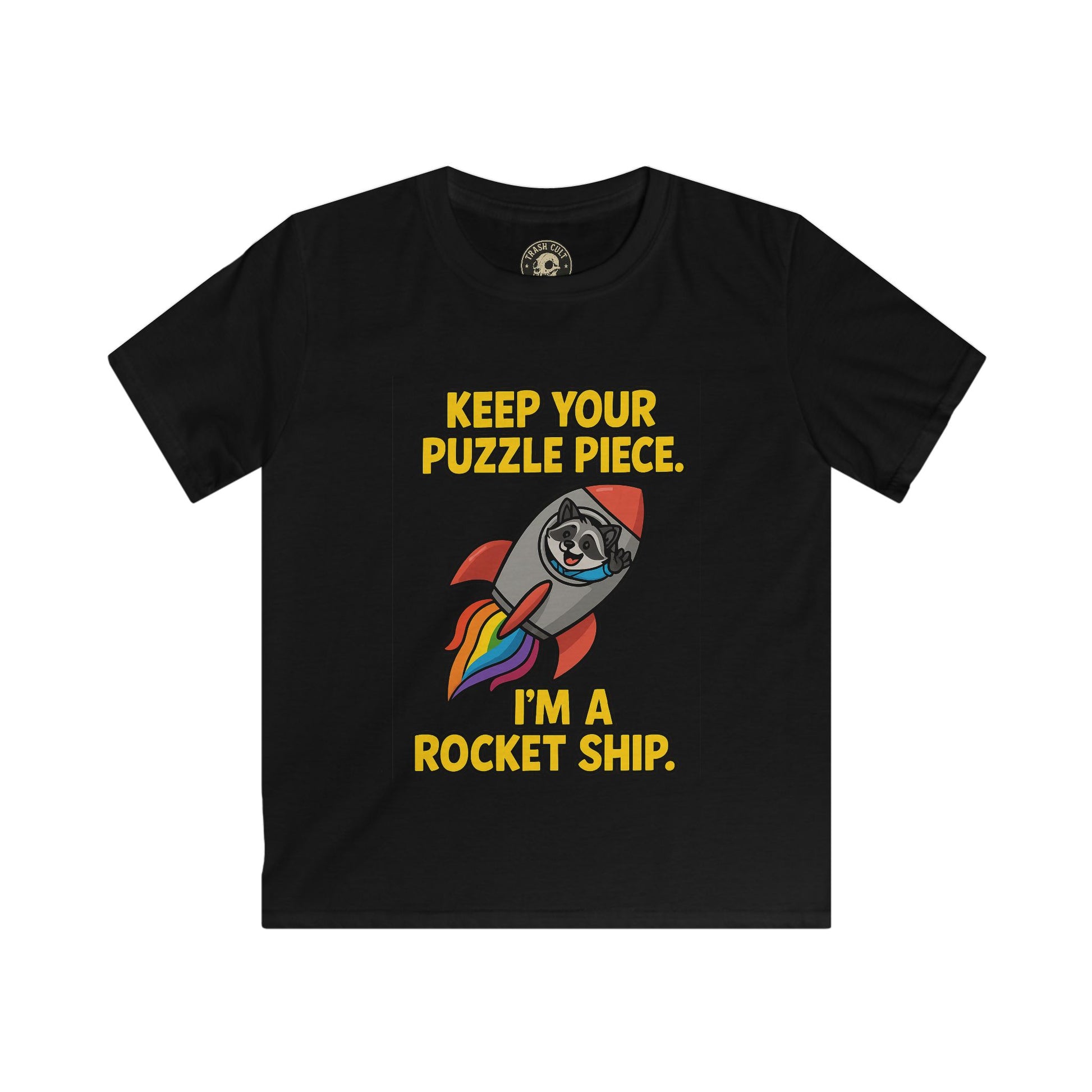 I’m a Rocket Ship Autism Shirt for Kids – Funny Raccoon Neurodiversity Tee