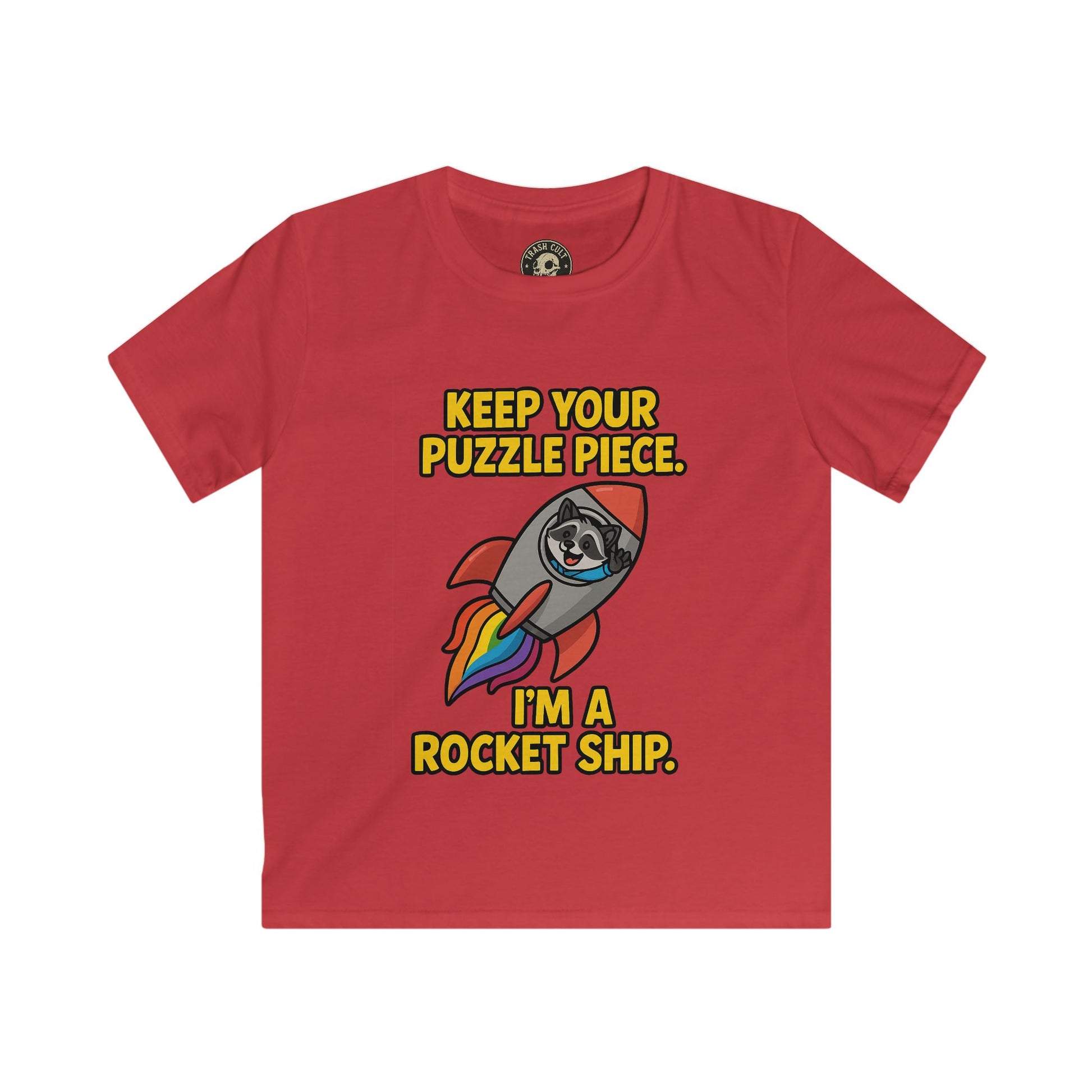 I’m a Rocket Ship Autism Shirt for Kids – Funny Raccoon Neurodiversity Tee
