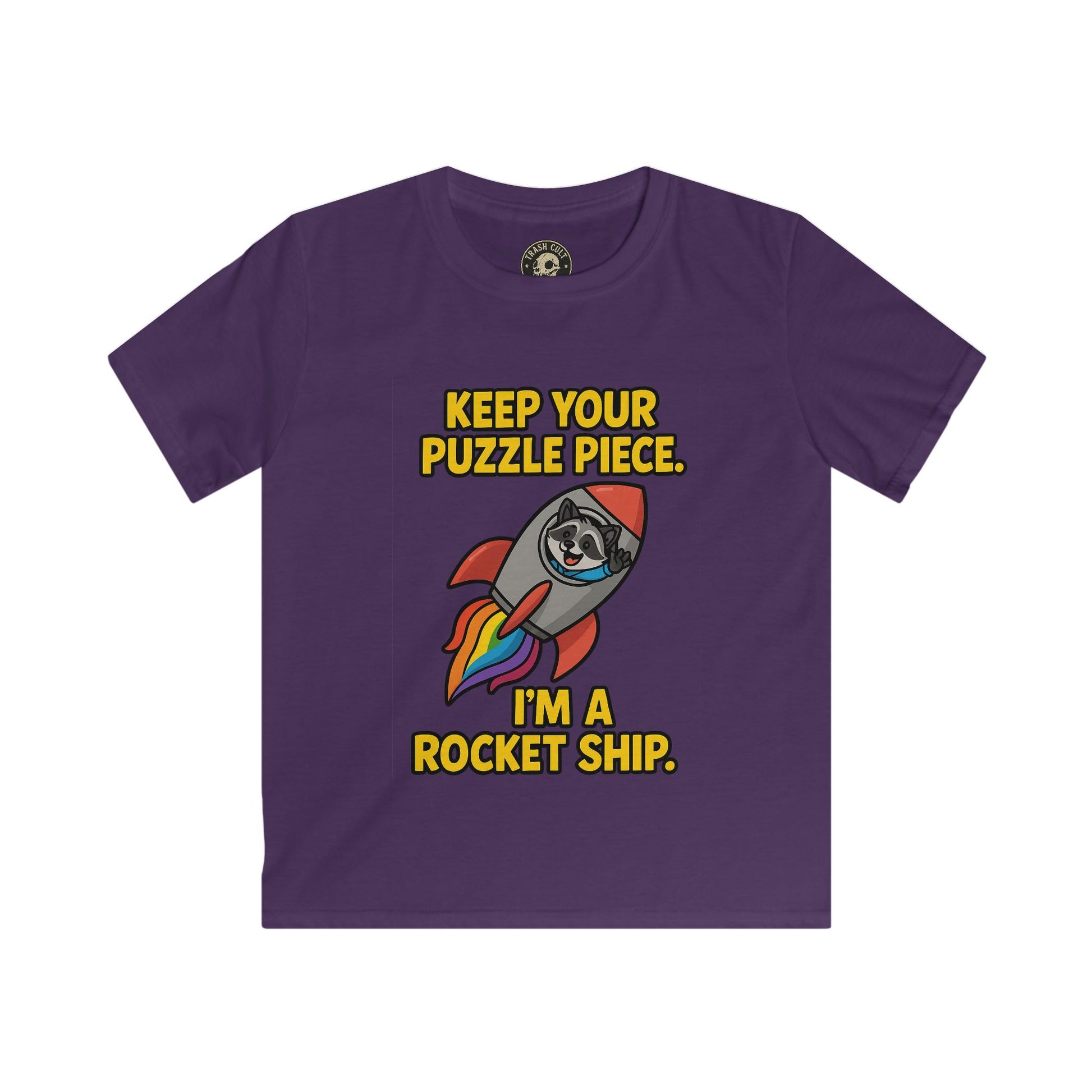 I’m a Rocket Ship Autism Shirt for Kids – Funny Raccoon Neurodiversity Tee