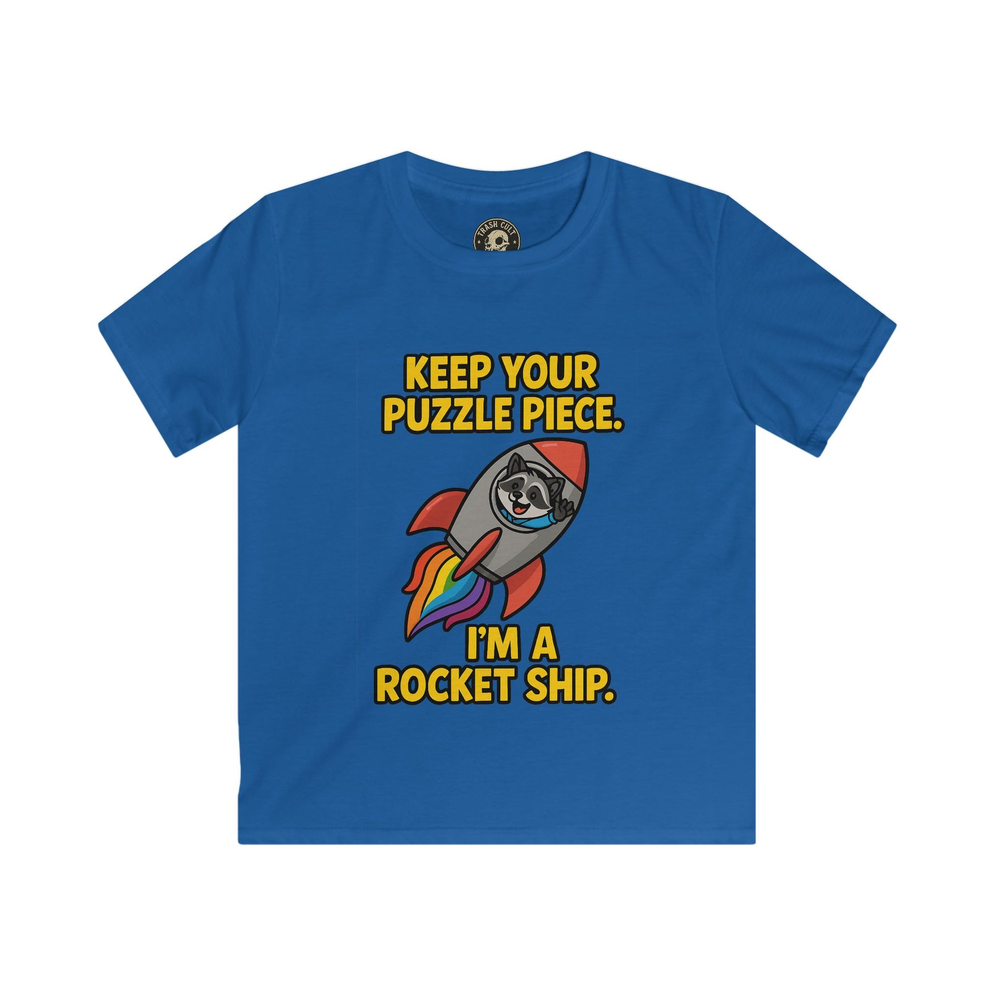 I’m a Rocket Ship Autism Shirt for Kids – Funny Raccoon Neurodiversity Tee