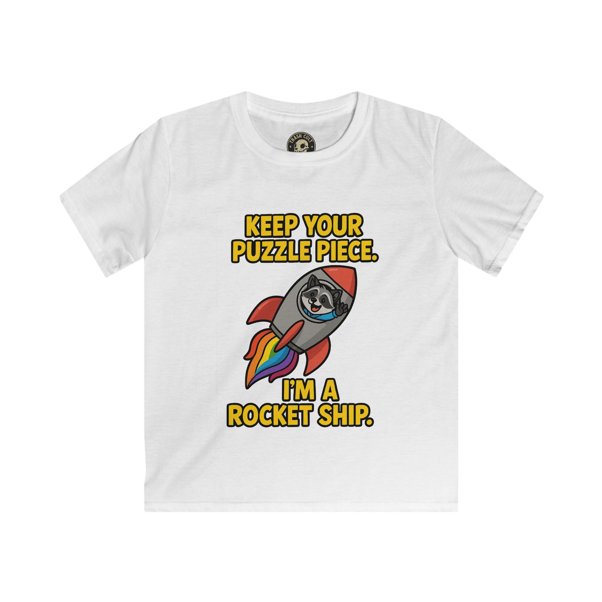 I’m a Rocket Ship Autism Shirt for Kids – Funny Raccoon Neurodiversity Tee