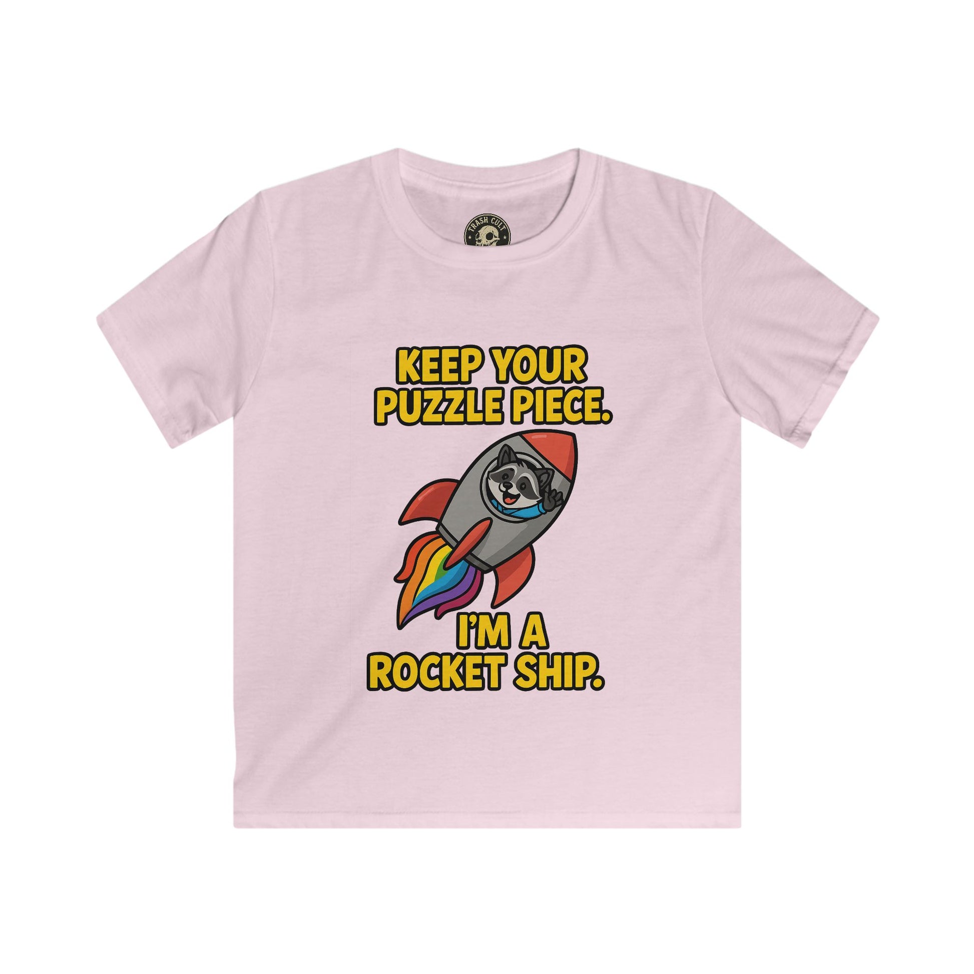 I’m a Rocket Ship Autism Shirt for Kids – Funny Raccoon Neurodiversity Tee