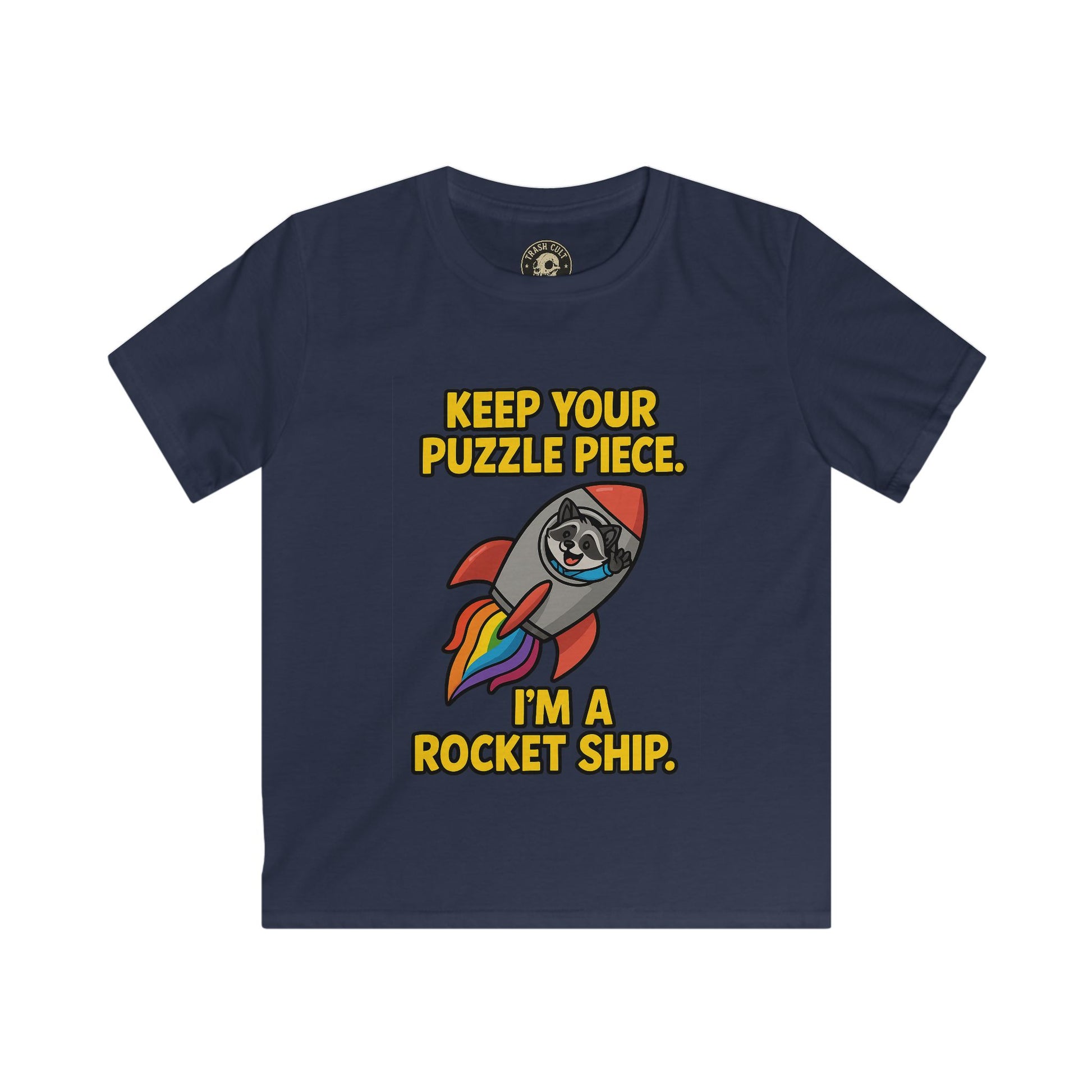 I’m a Rocket Ship Autism Shirt for Kids – Funny Raccoon Neurodiversity Tee